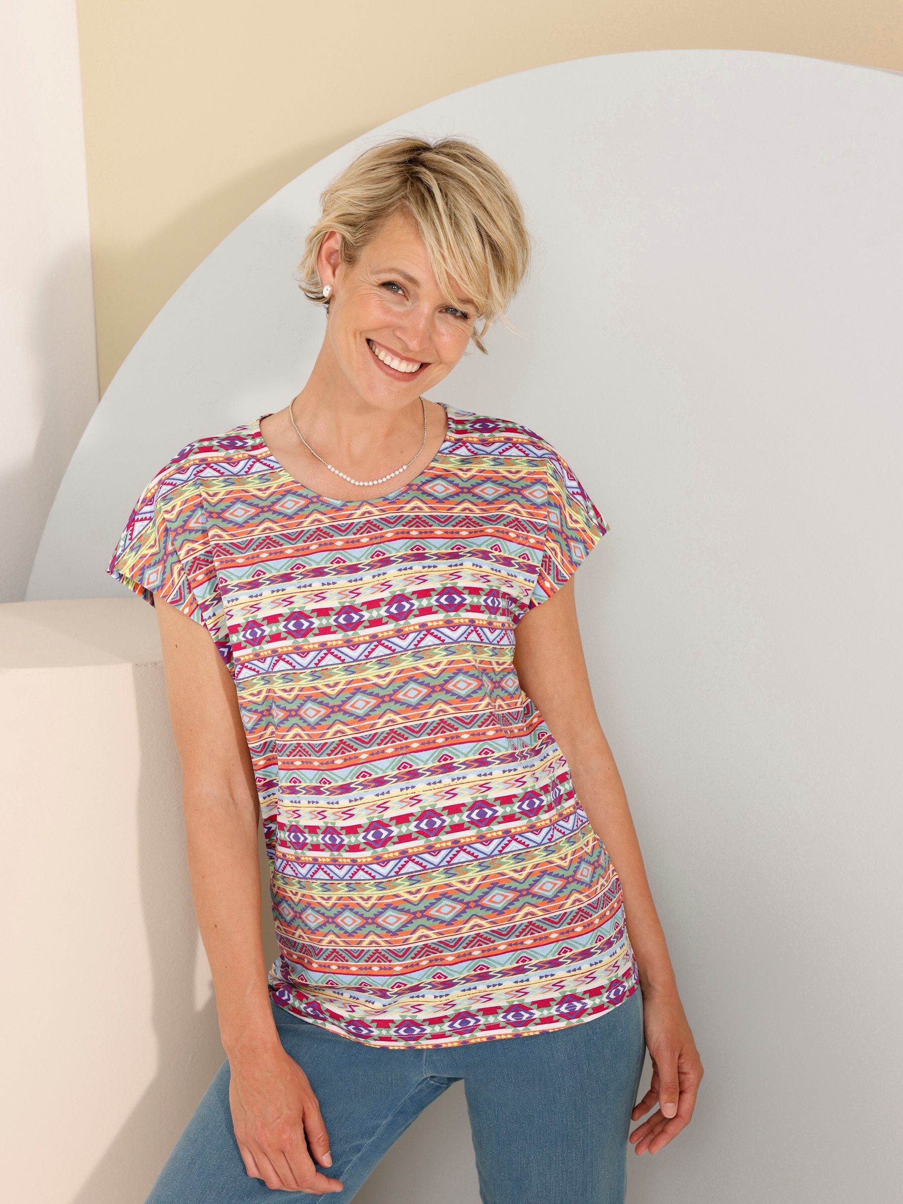 Sieh an! T-Shirt Rundhals-Shirt Extra kurz