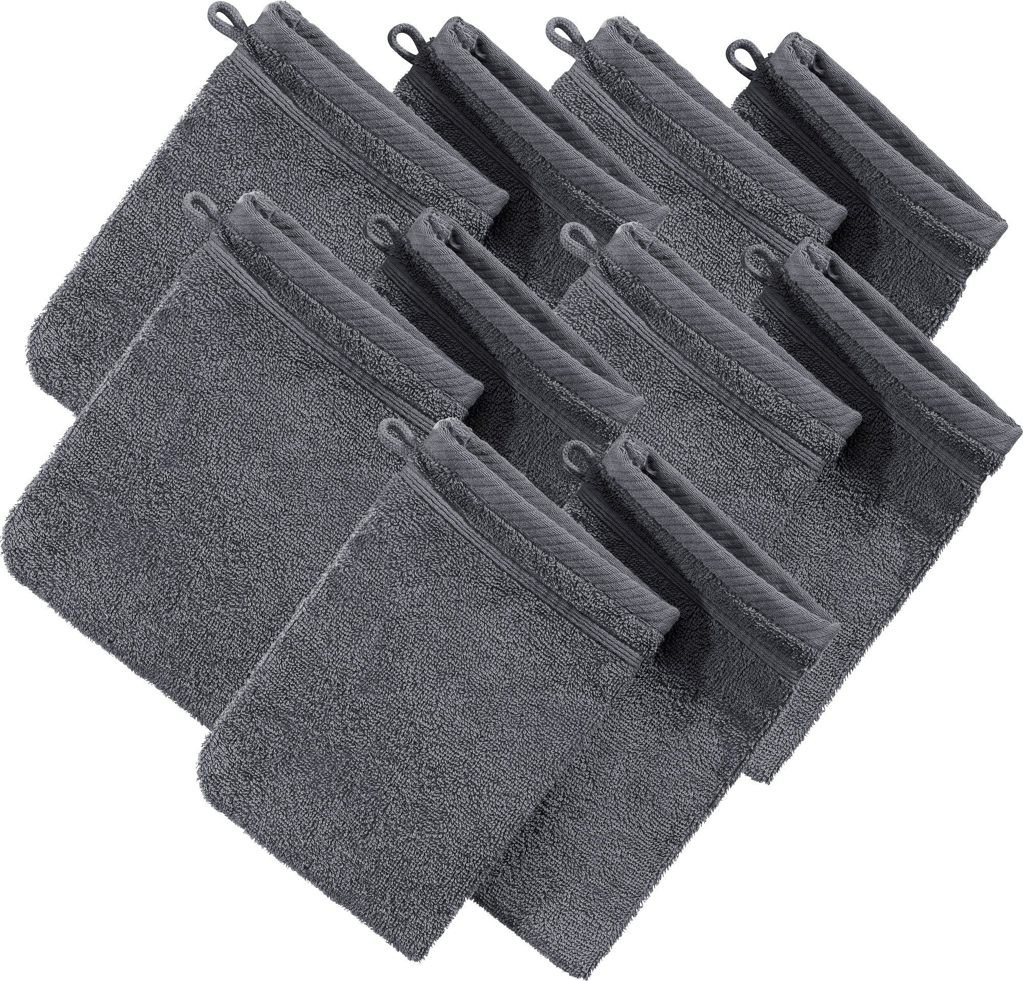 Erwin Müller Waschhandschuh Waschhandschuh "Heidelberg" 10er-Pack, Frottier, Walk-Frottier Uni