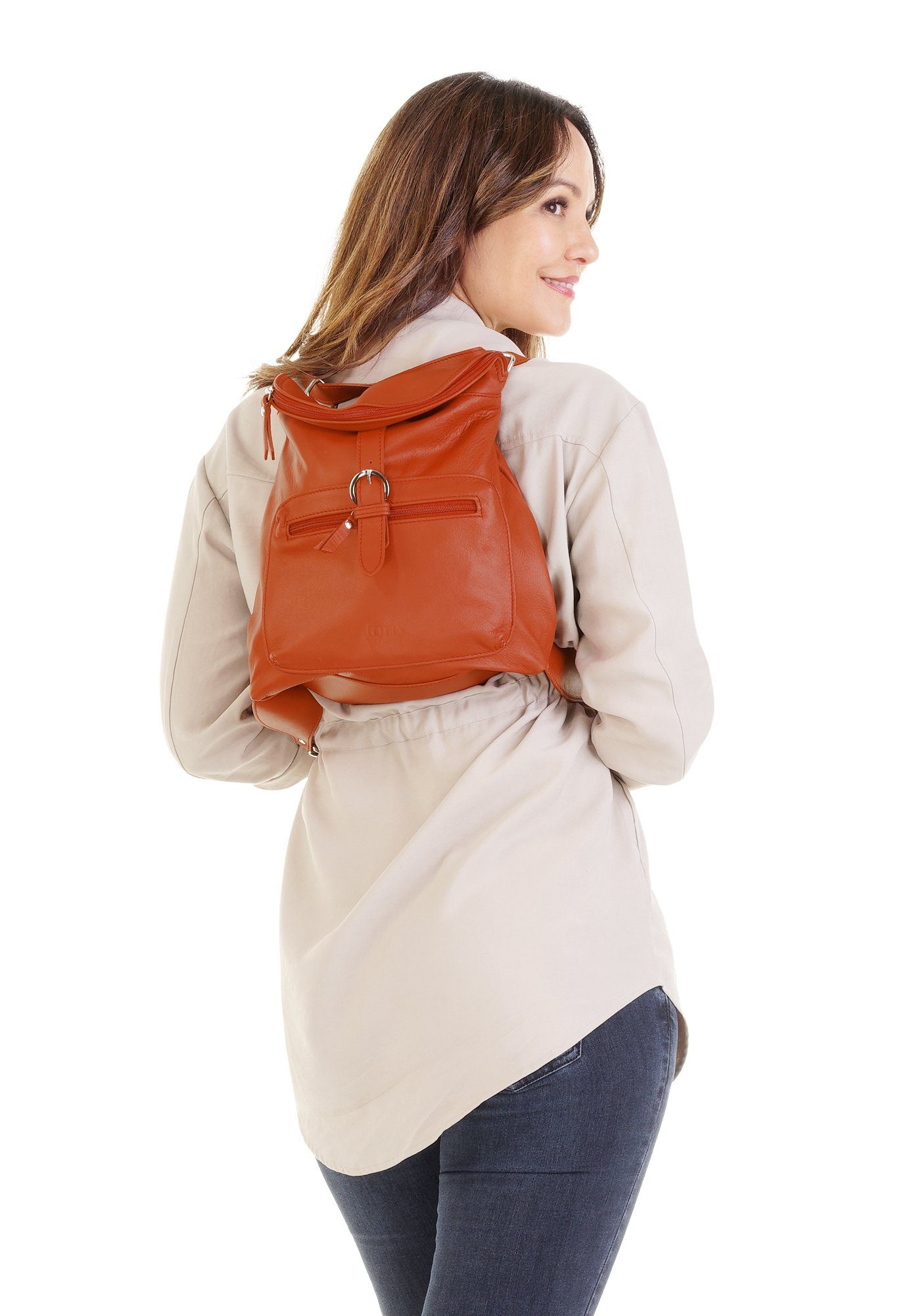 forty° Cityrucksack, echt Leder, Made in Italy