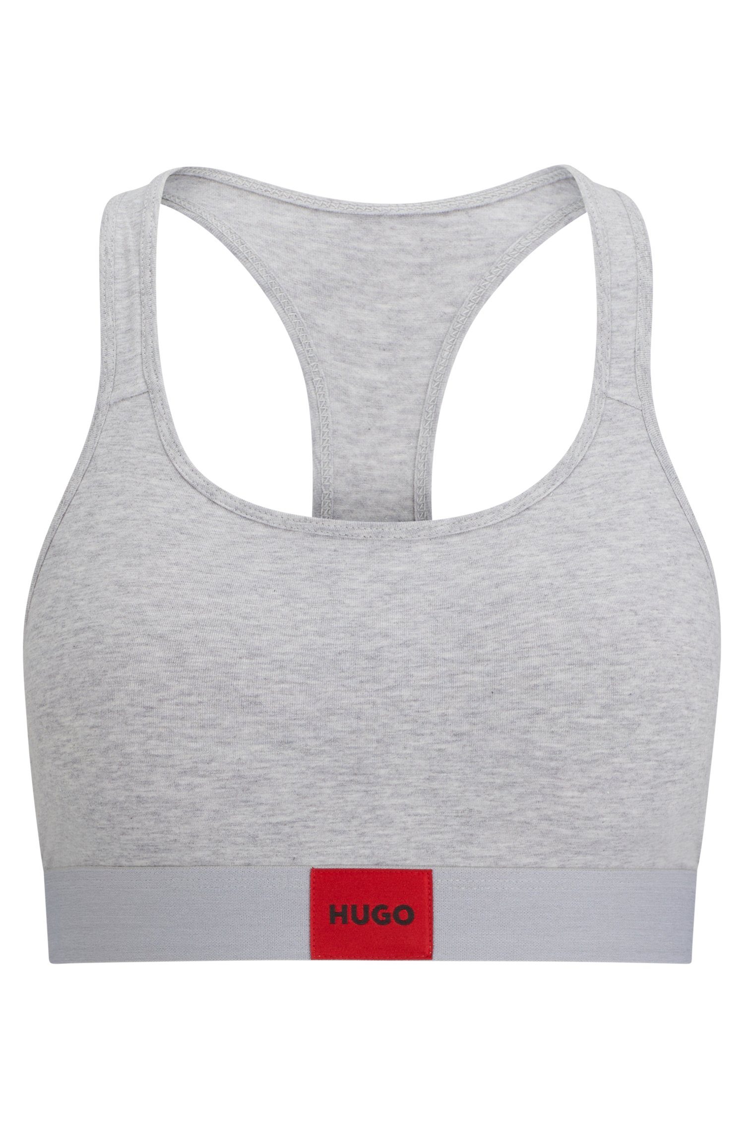 HUGO BOSS aufgesticktem Logo LAB HUGO BRALETTE Medium_Grey Bralette-BH mit PAD.RED