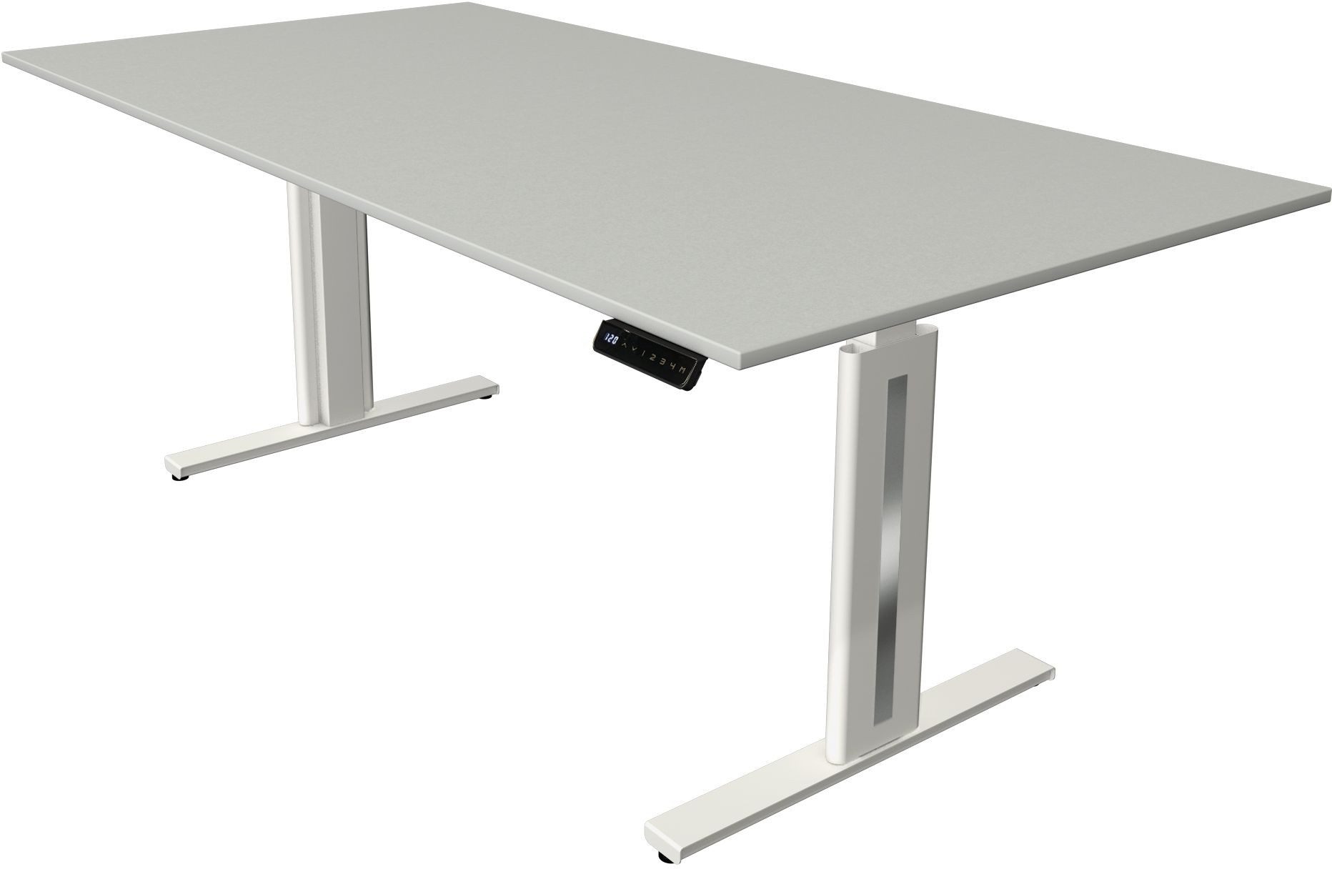 Schreibtisch Sitz-/Stehtisch Move 3 fresh BxTxH 200x100x72-120cm lichtgrau/weiß