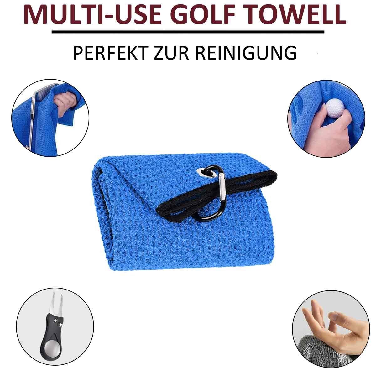 Jormftte Handtücher Gefaltetes Golf-Handtuch Golfhandtuch,lustiges Clip hellblau mit
