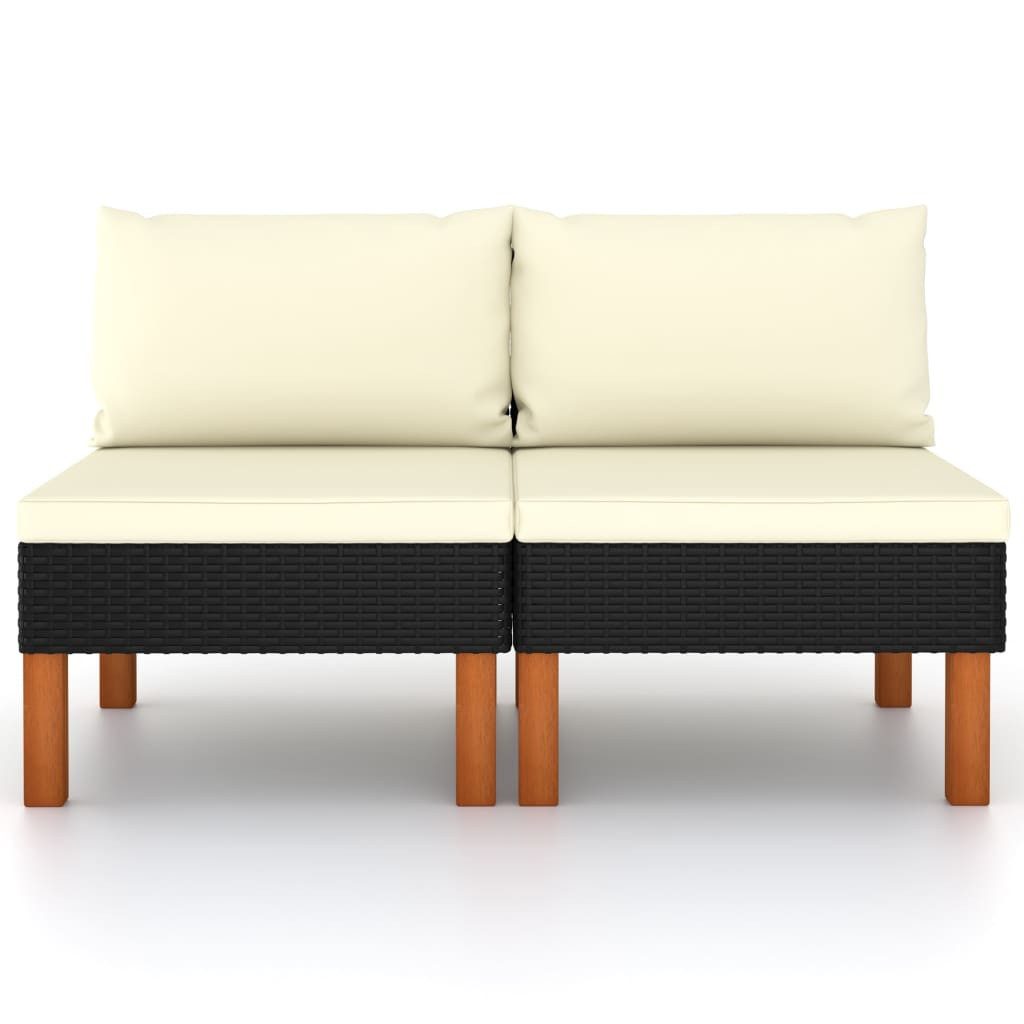 Mittelsofas 2 Stk. Poly Rattan Und Eukalyptus Massivholz günstig online kaufen