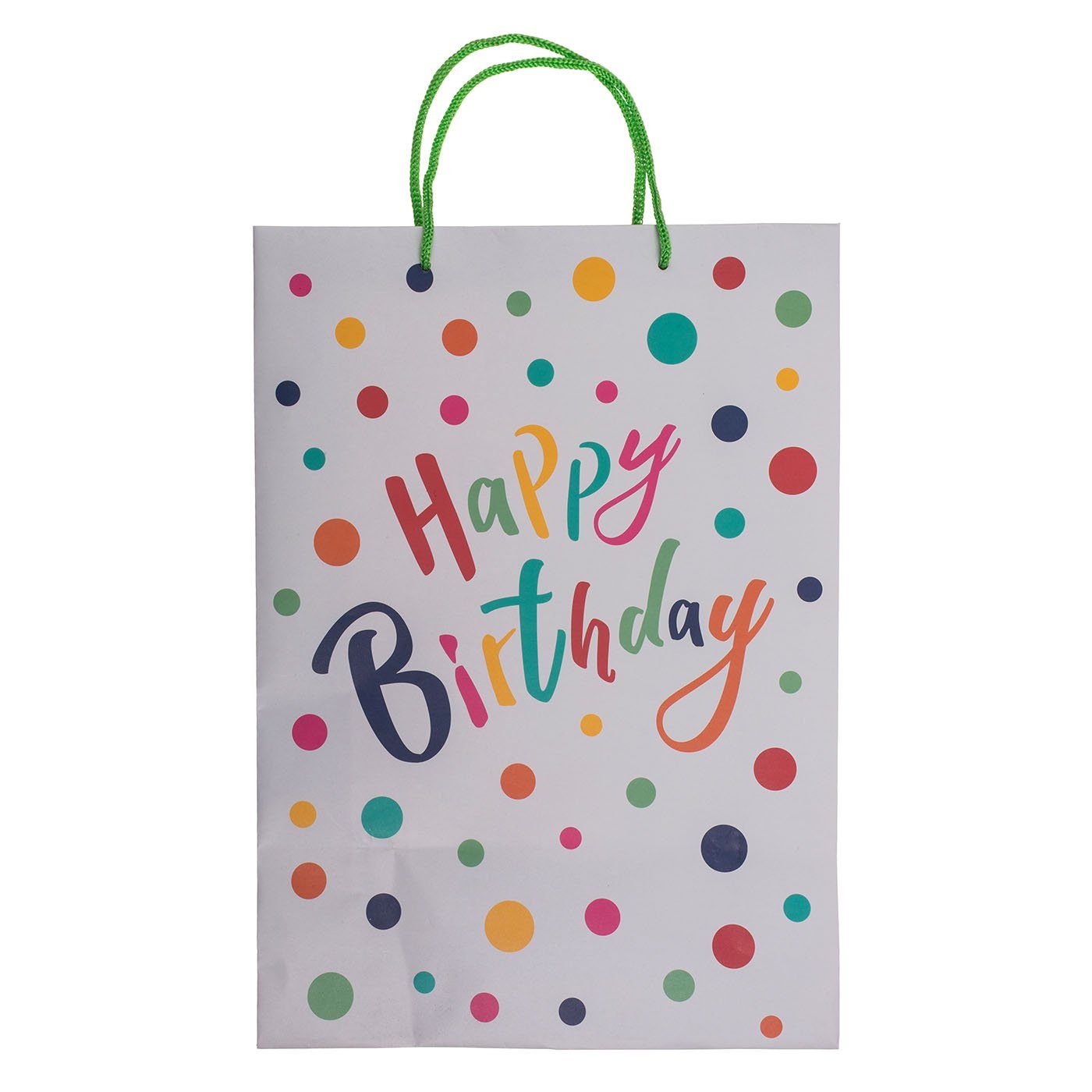 ReWu Geschenkbox Geschenktüte Kraftpapier Happy Birthday Bunt