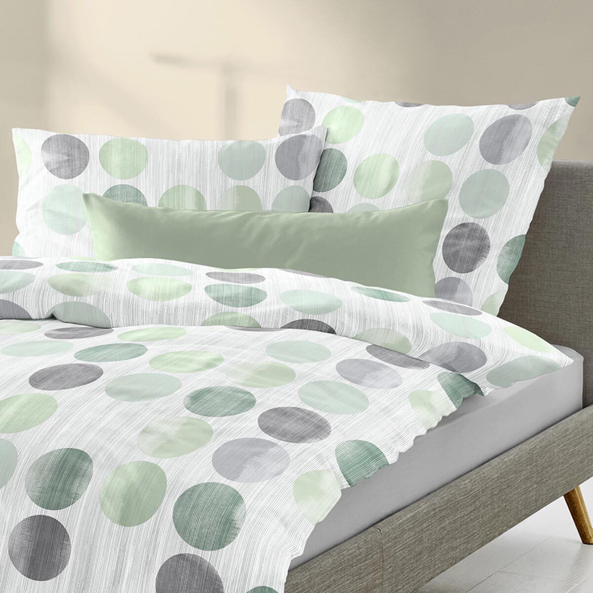 TRAUMSCHLAF Bettwäsche Punkte, Biber, 2 teilig, Winterbettwäsche in warmer günstig online kaufen