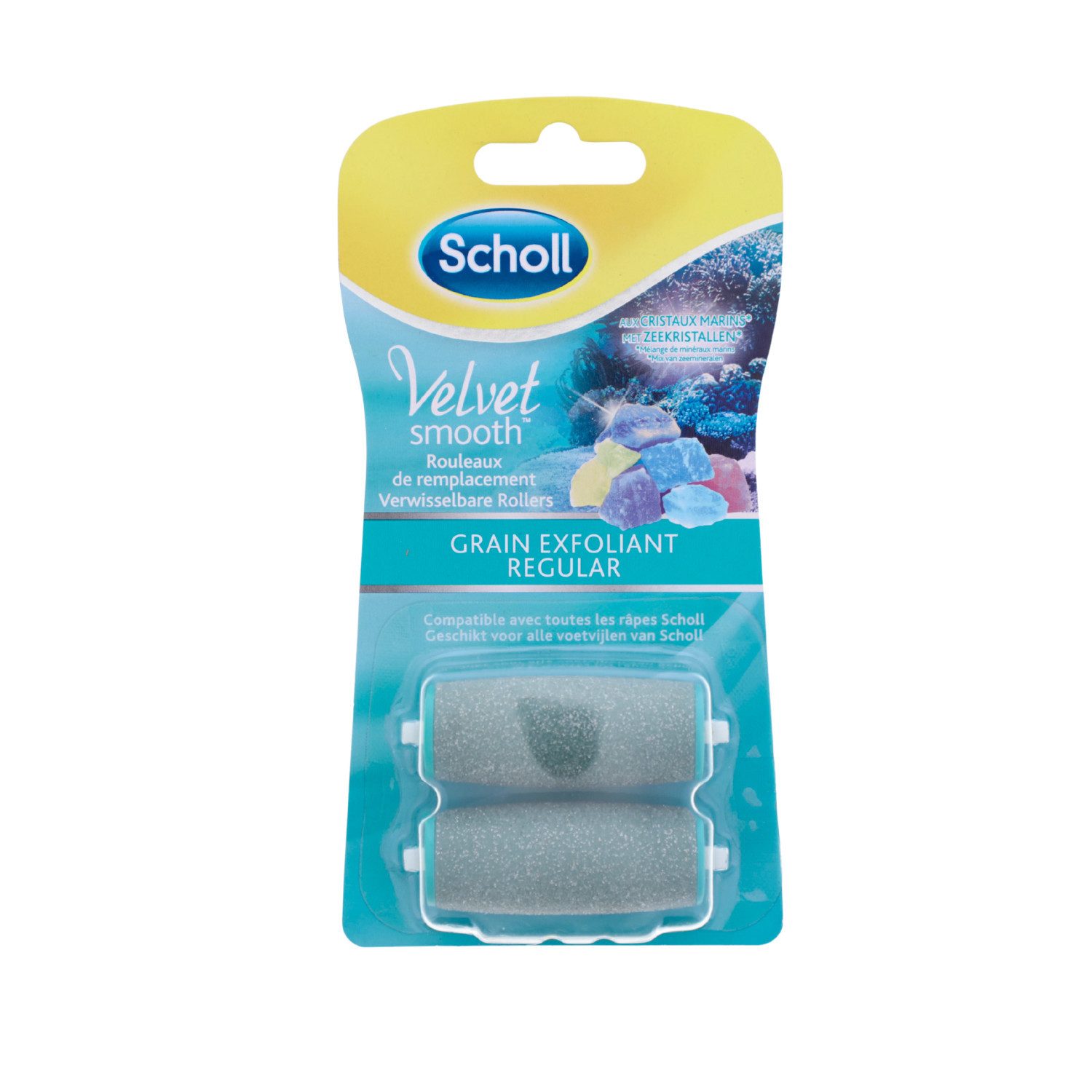 Scholl Hornhautentferner Ersatzrolle Scholl Velvet Smooth Diamonds Peeling Körnung Regular 2 Stück