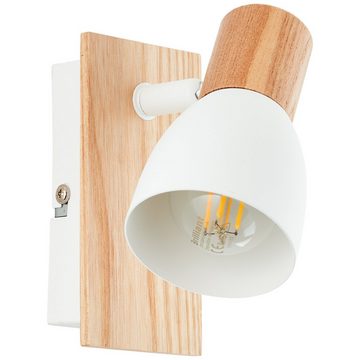 Lightbox Wandstrahler, ohne Leuchtmittel, Wandspot, 14 x 7 x 16 cm, E14, max. 28 W, schwenkbar, Metall/Holz