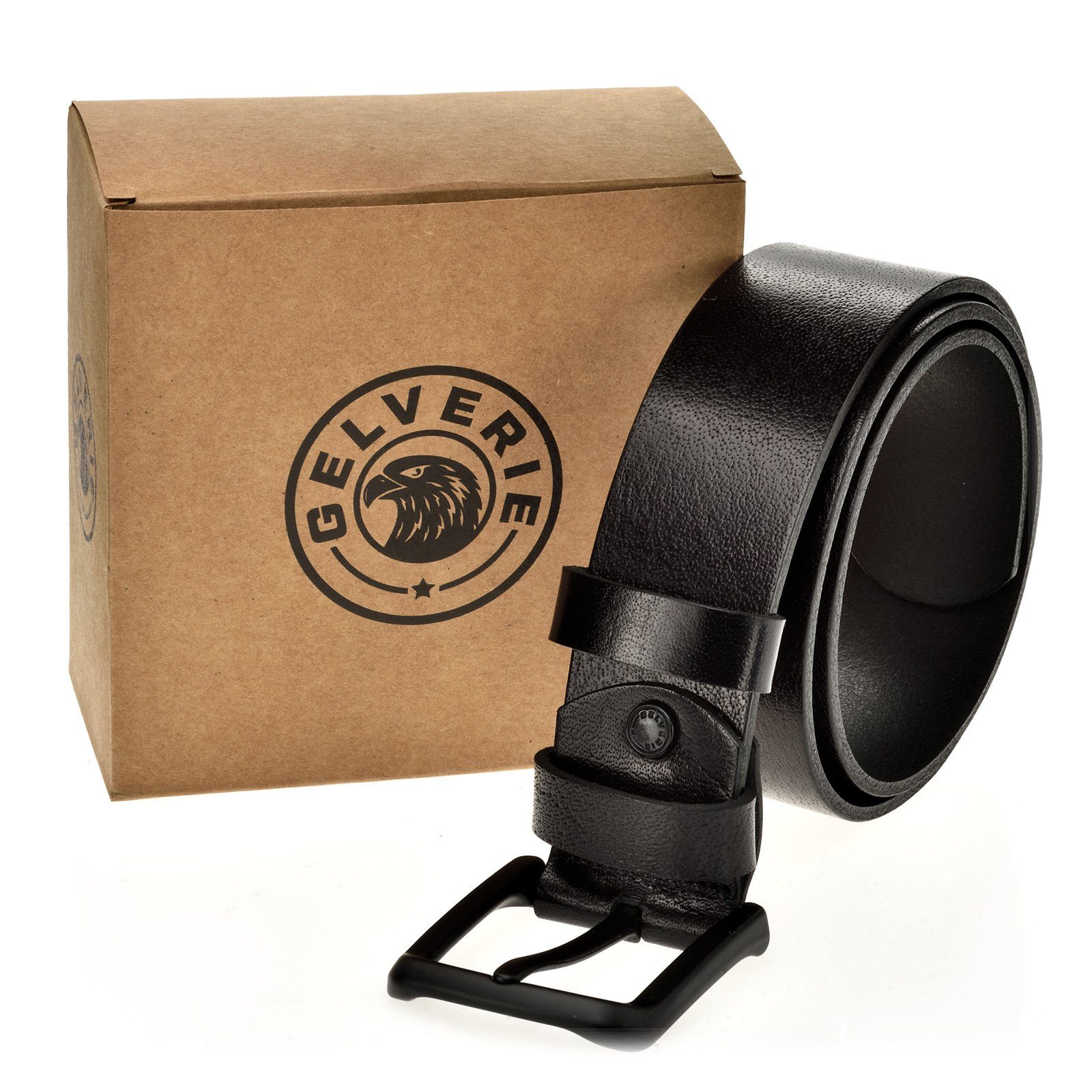 Gelverie Ledergürtel Herren Ledergürtel Schwarz GG-101 günstig online kaufen