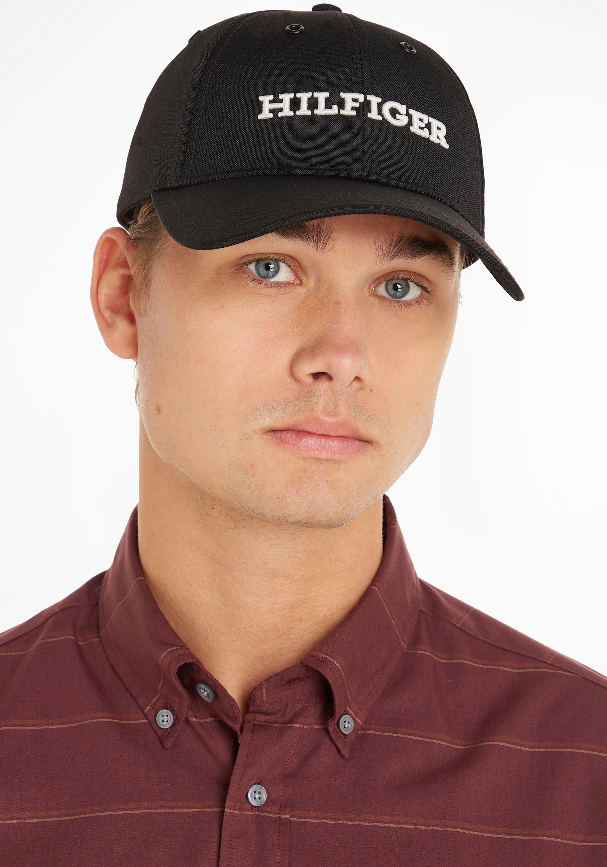 Tommy Hilfiger Black Baseball Hilfiger Logo CAP vorn Stickerei HILFIGER Cap großer mit