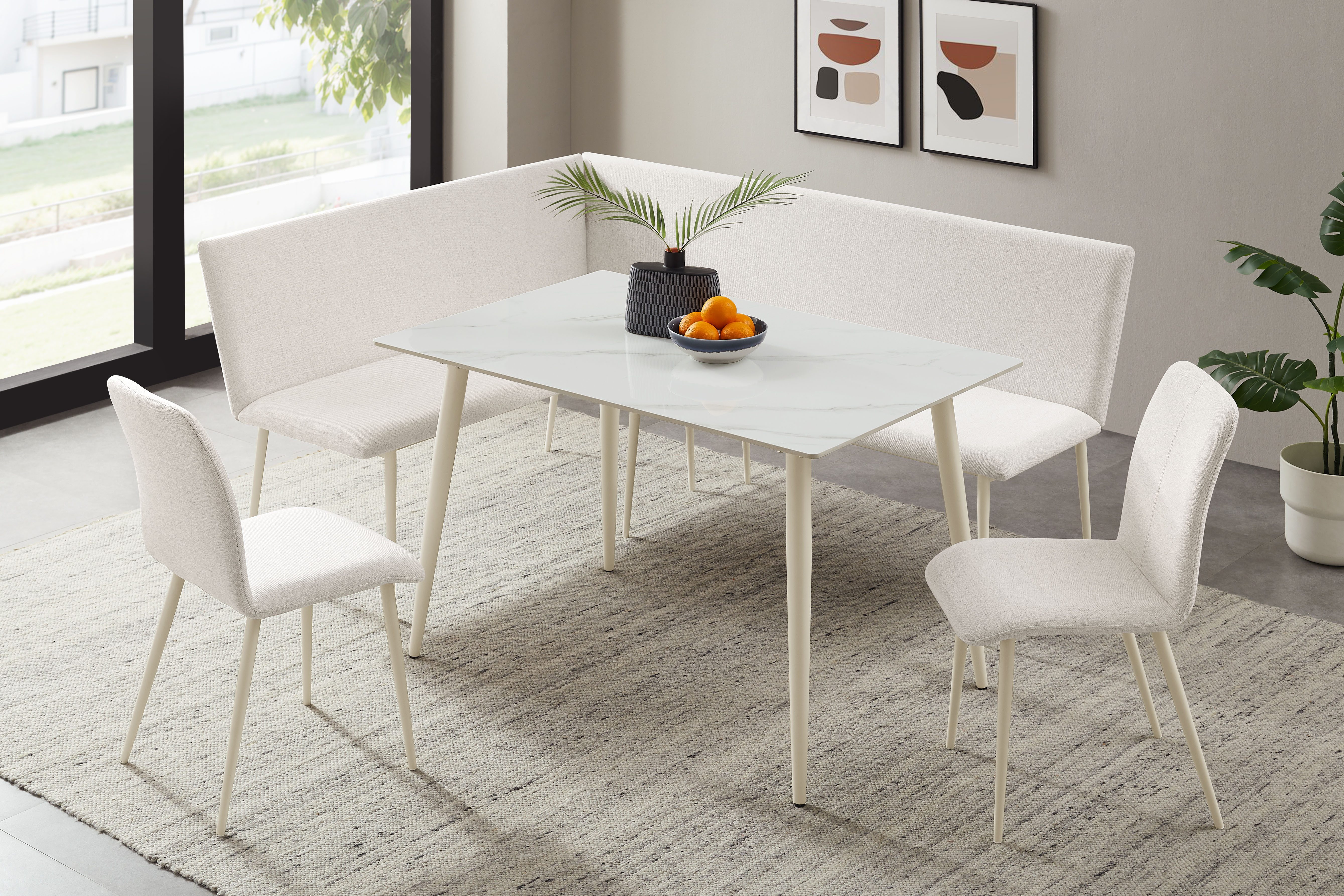 OTTO home Eckbank Cassy, pflegeleichter Strukturstoff, Metallgestell, FSC-zertifiziertes Holz