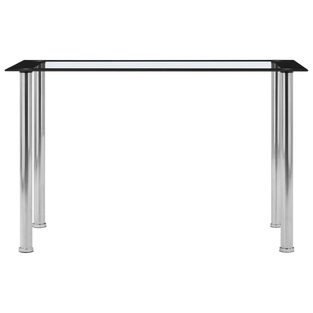 vidaXL Esstisch Esstisch Schwarz und Transparent 120 x 60 x 75 cm Hartglas