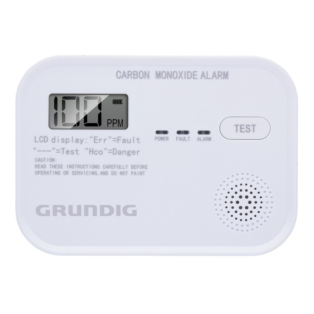 Grundig Grundig Kohlenmonoxid melder 10 Jahre Sensor – CO Melder Rauchmelder