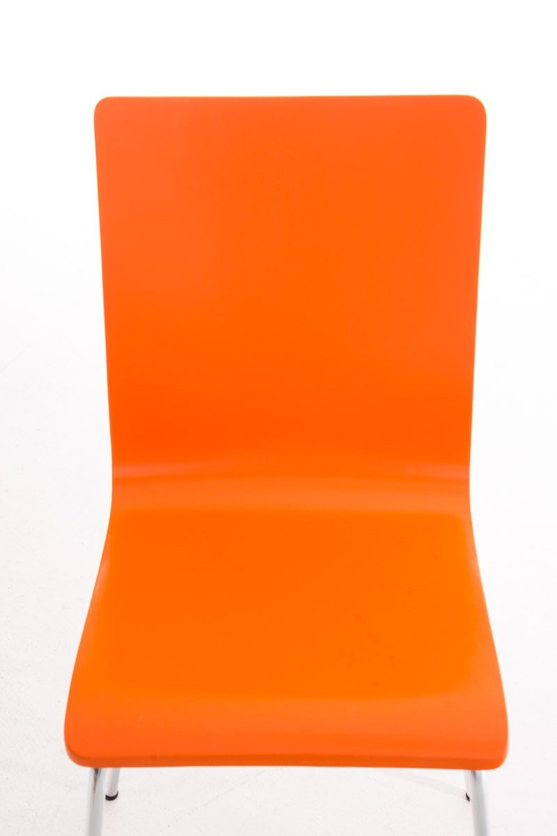 Peppo Konferenzstuhl ergonomisch geformter chrom Warteraumstuhl Metall - - orange mit (Besprechungsstuhl - Messestuhl), Besucherstuhl Holz TPFLiving Sitzfläche: - Gestell: Sitzfläche