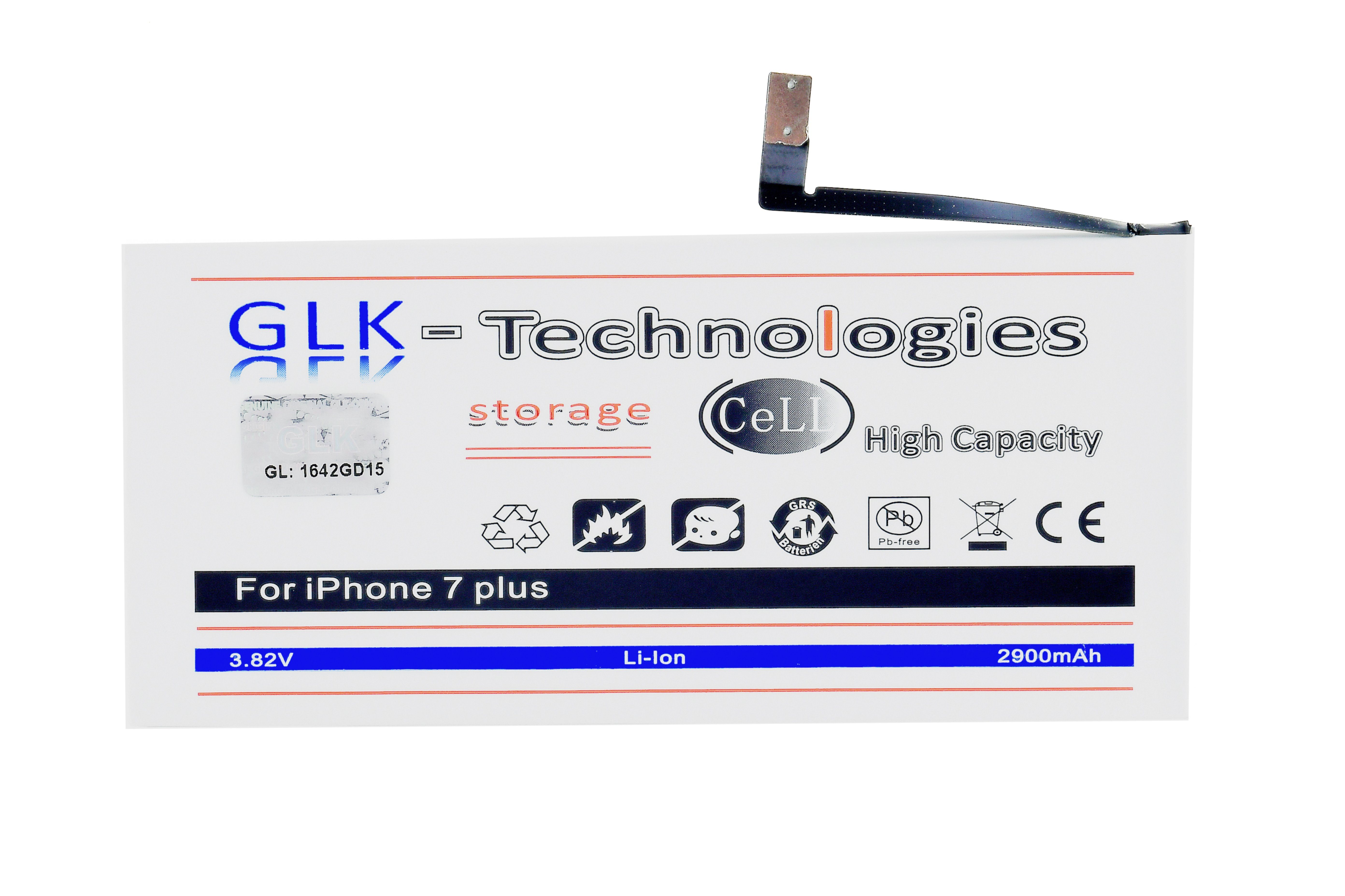 GLK-Technologies Verbesserter Ersatz Akku Plus 2900 7 Smartphone-Akku St) für (3,83 mAh iPhone 555 mit Öffnungswerkzeug V