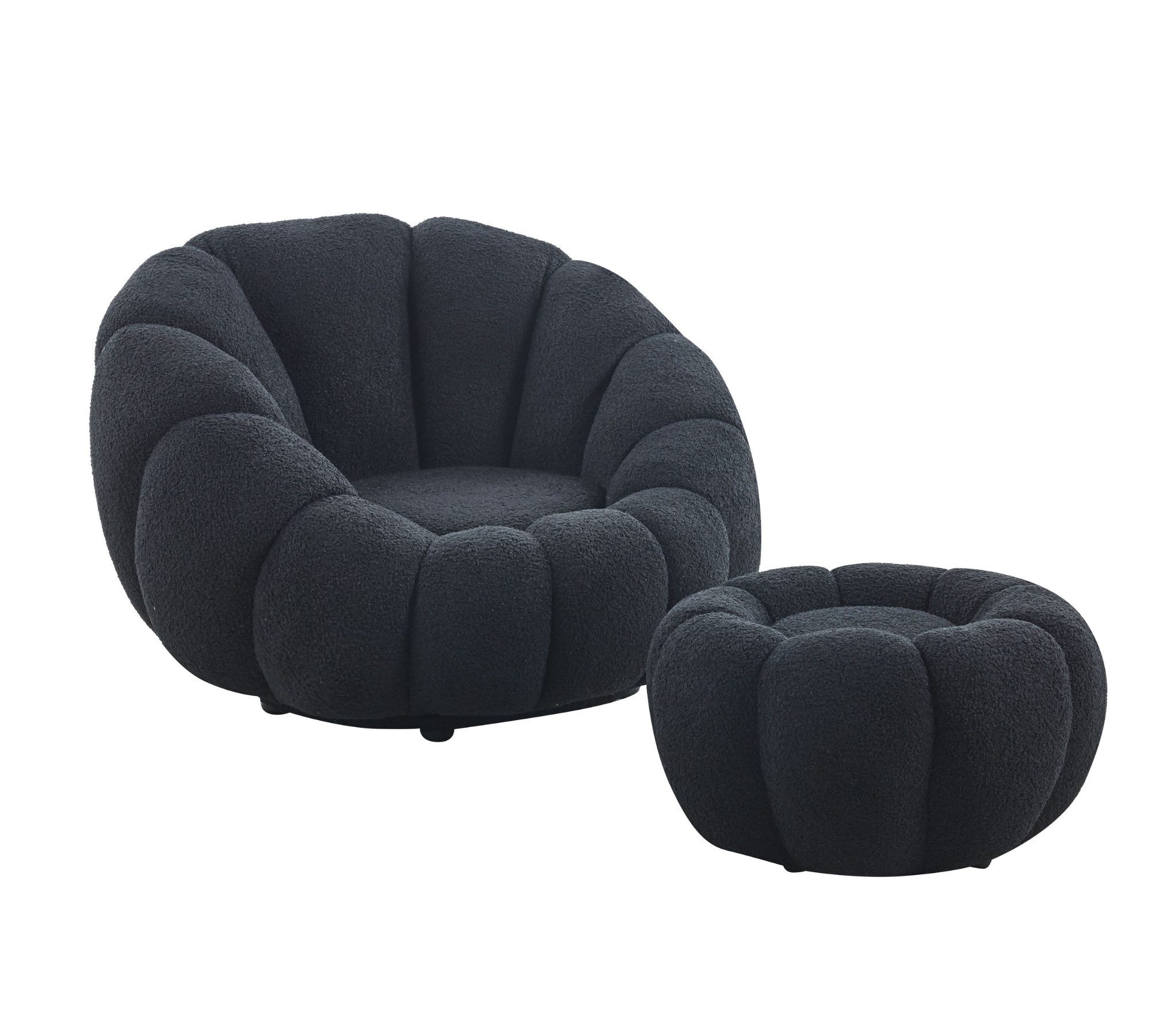 alesvelt Drehsessel Kürbis Sessel 360° Drehfunktion Relaxsessel inkl. Hocke günstig online kaufen