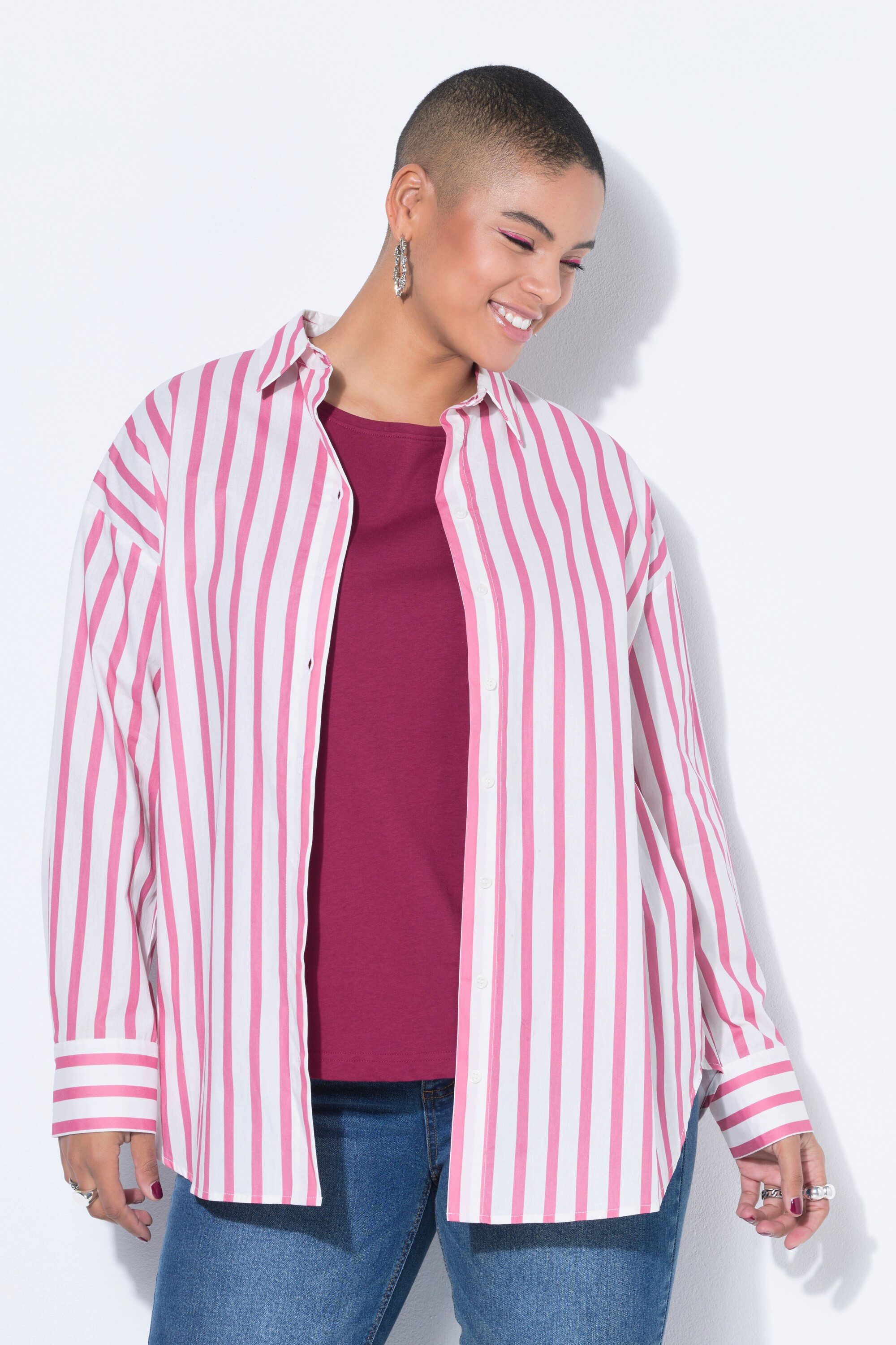 Studio Untold Hemdbluse Hemdbluse Oversize Shape Streifen günstig online kaufen