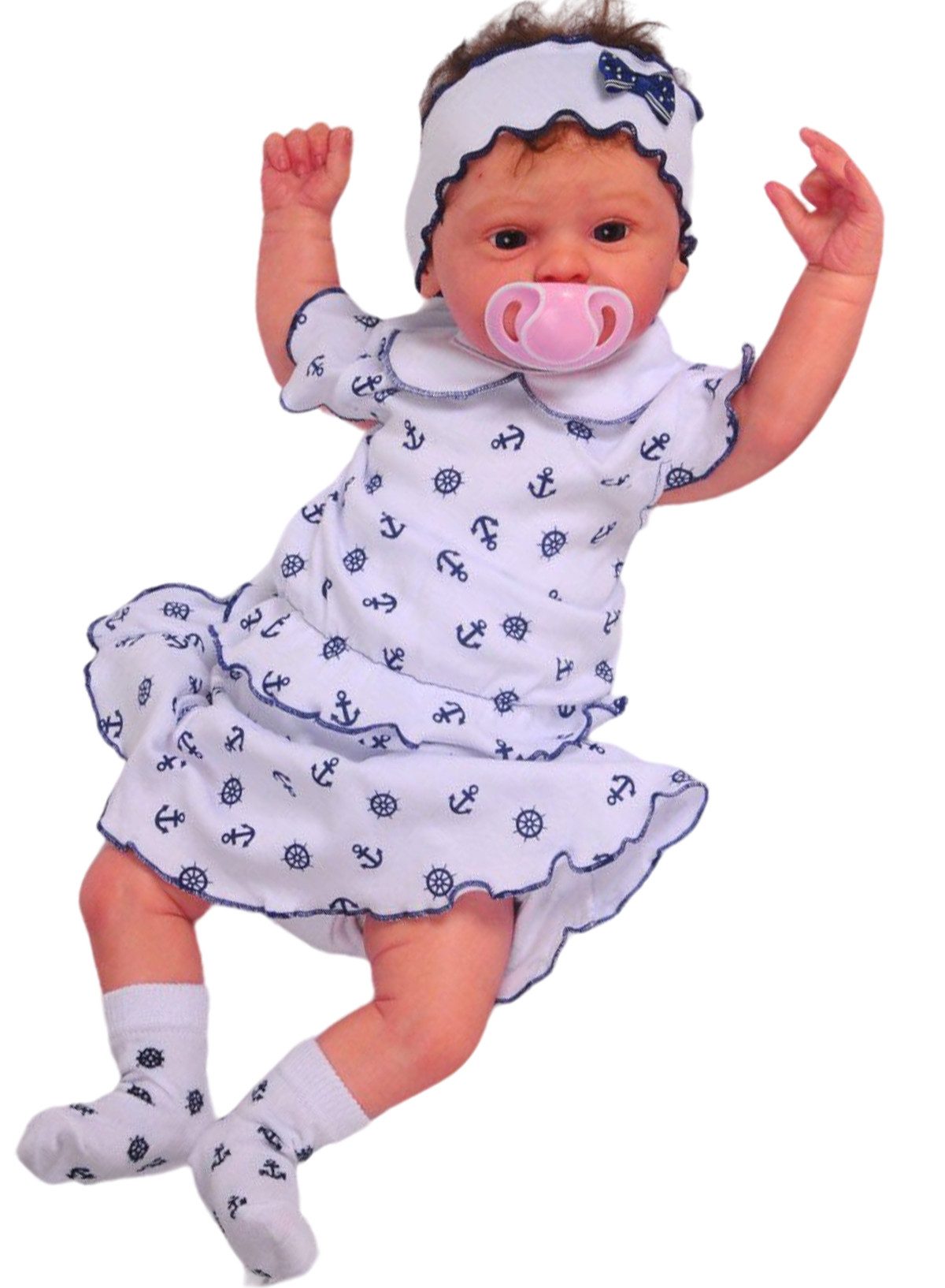 Shirt & Rock Baby Anzug Bluse und Röckchen 2Tlg Set in Weiß mit Anker