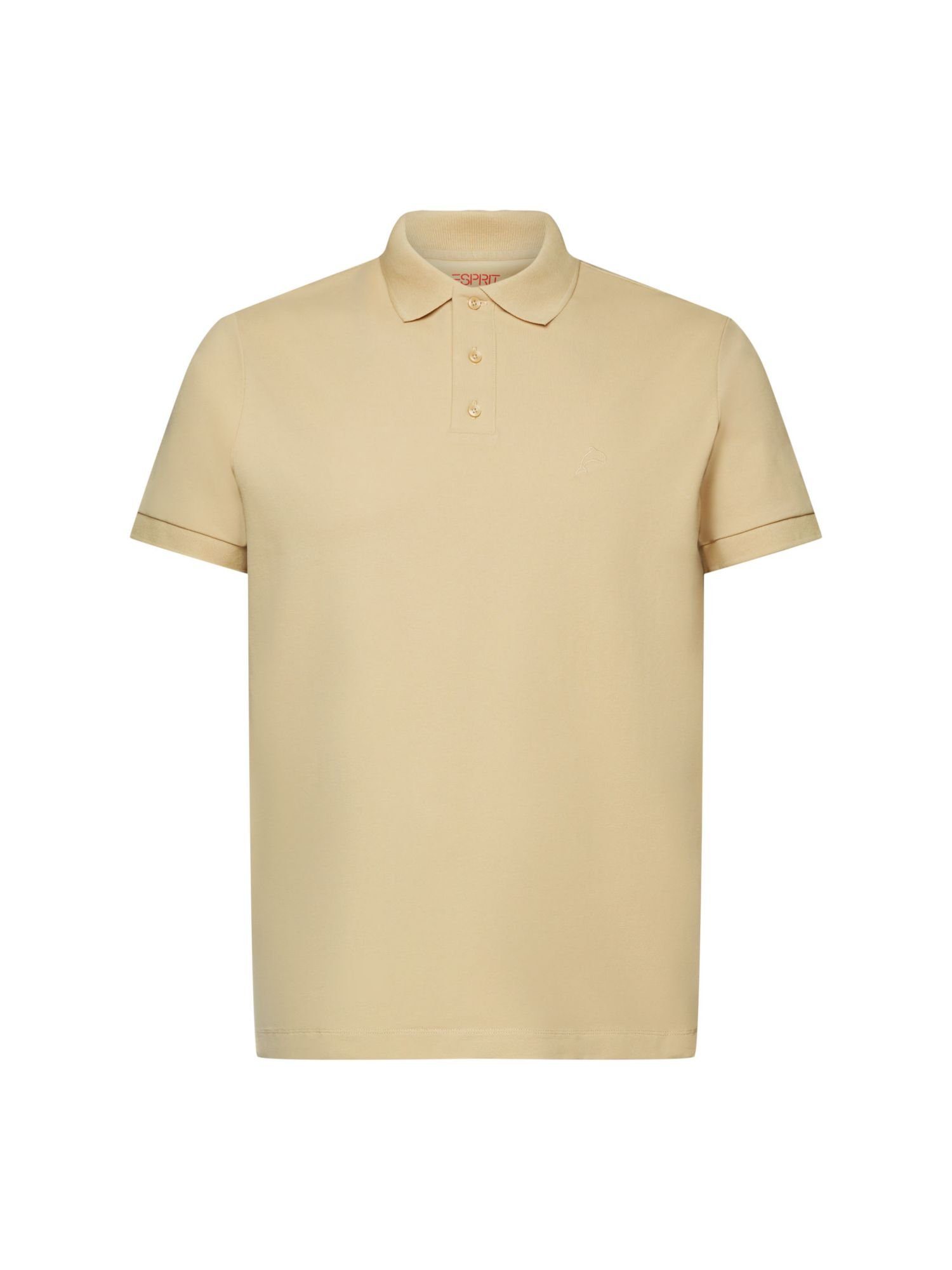 KHAKI (1-tlg) esprit Piqué-Poloshirt PALE T-Shirt sports Charakteristisches