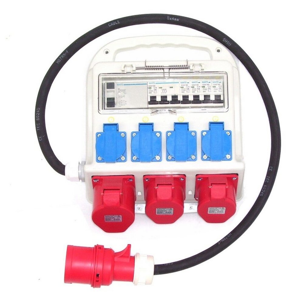 Apex Stromverteiler »Baustromverteiler 55473 Stromverteiler mit FISchutzschalter 4x230 / 1x32 Apex Stromverteiler »Baustromverteiler 55473 Stromverteiler mit FISchutzschalter 4x230 / 1x32