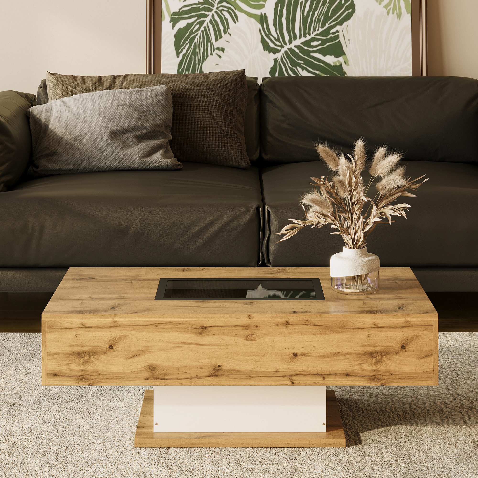 REDOM Couchtisch Moderner Couchtisch mit Glasplatte günstig online kaufen