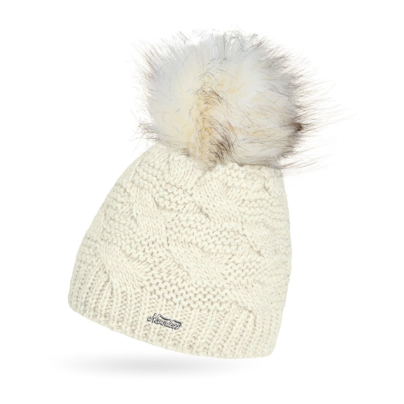 Neverless Bommelmütze Damen Strick-Mütze Winter Grobstrick günstig online kaufen