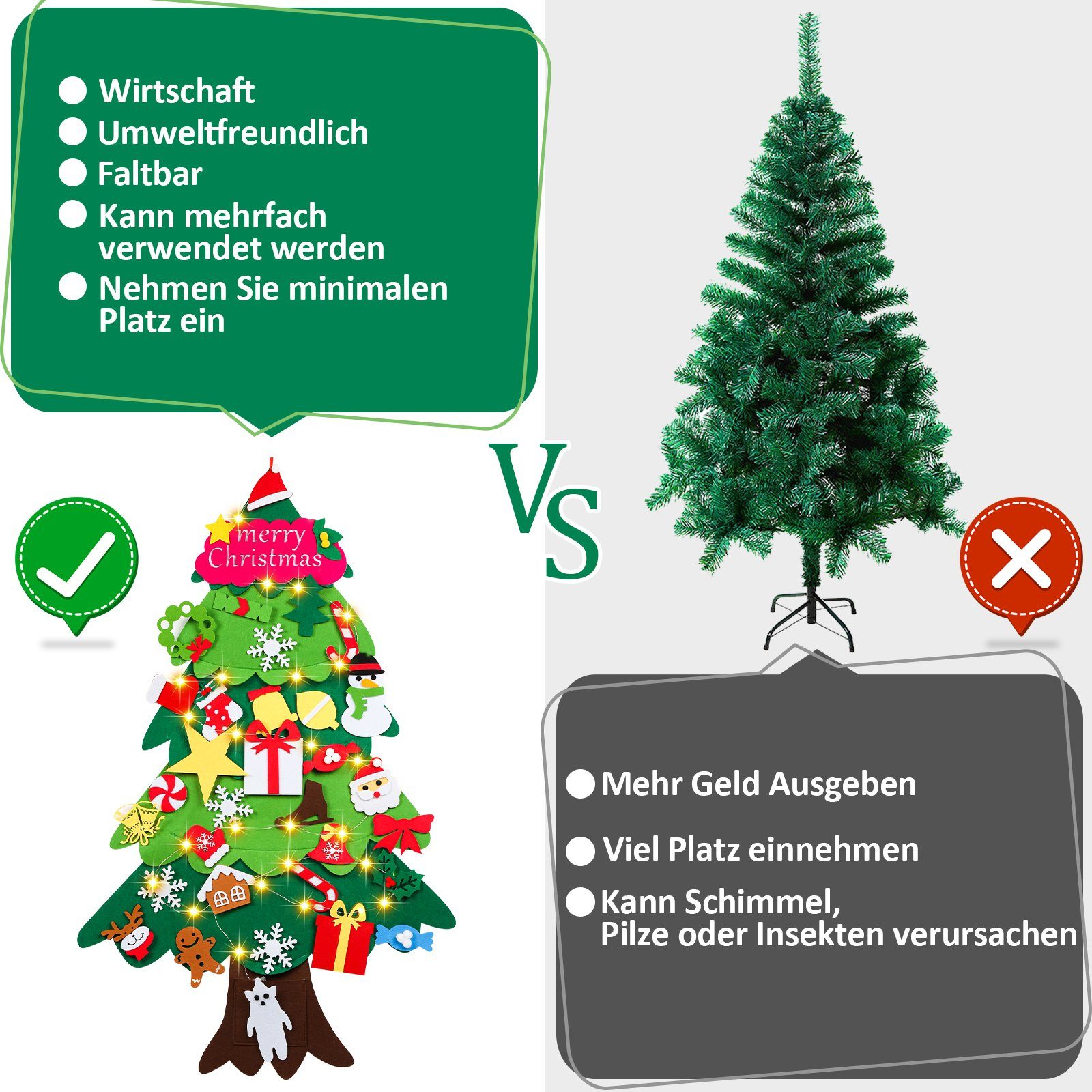 Kinder Filz Weihnachtsbaum Weihnachtsbaum Künstlicher Künstlicher Christmas Weihnachtsbaum Lospitch DIY