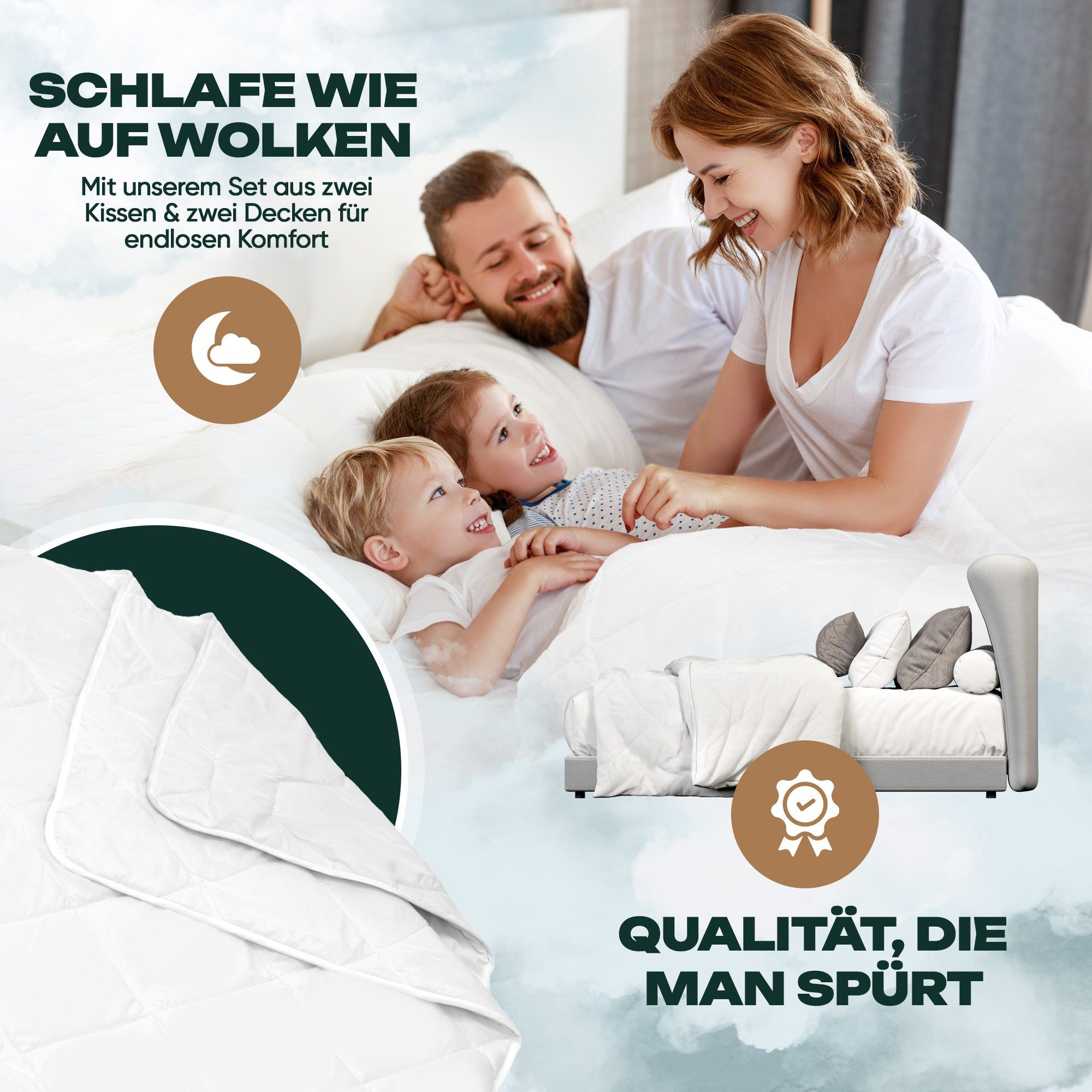 Waidmeister Microfaserbettdecke + Kopfkissen Bettdeckenset 2-teilig günstig online kaufen