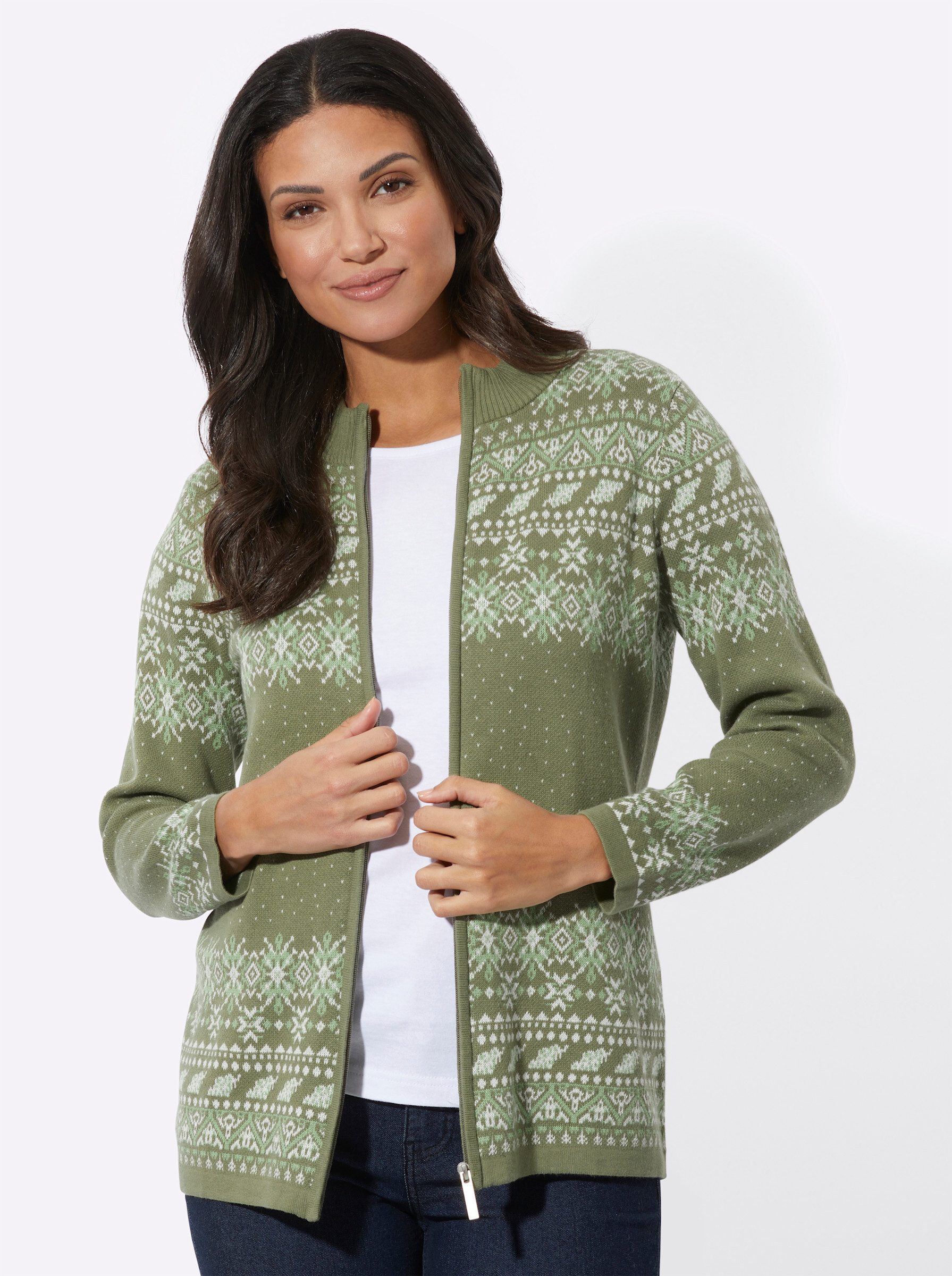 Sieh an! Strickjacke Jacquardstrickjacke günstig online kaufen