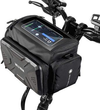 HEYHIPPO Lenkertasche Fahrradtasche, Elektrorollertasche, Kameratasche, EVA-Hartschale,4L (reflektierendes Warnlogo, mit Regenschutz), geeignet für 4,7-7-Zoll-Handys