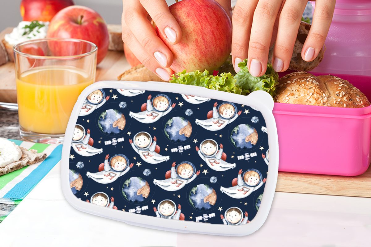 (2-tlg), - Snackbox, Mädchen, Lunchbox Kunststoff Muster - Planeten Brotbox - Jungen MuchoWow Mädchen Brotdose für rosa - Erwachsene, Kinder Kunststoff, Kinder, Kinder, Kinder - -
