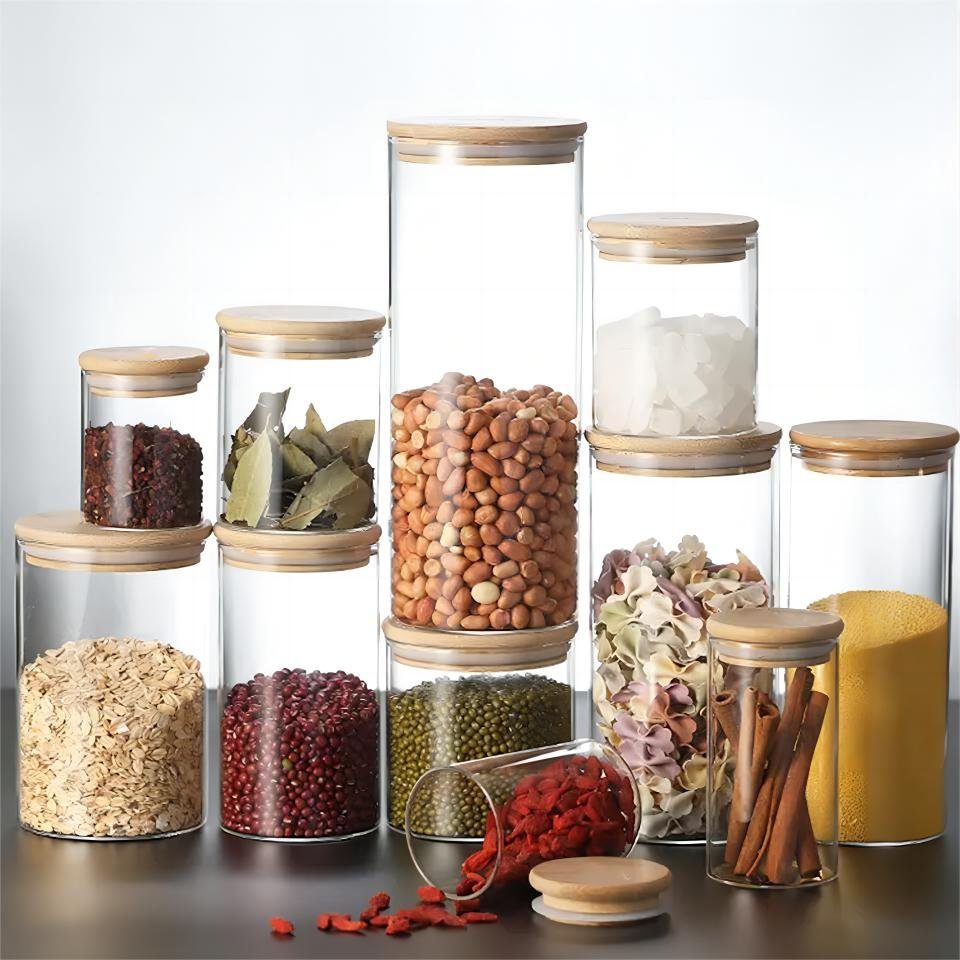Simloveve Vorratsglas Stapelbares und Luftdichtes Vorratsglas 3er Set, (Erhältlich in verschiedenen Größen, 3-tlg), Vorratsdosen, Kaffeedose, Keksdose mit Deckel