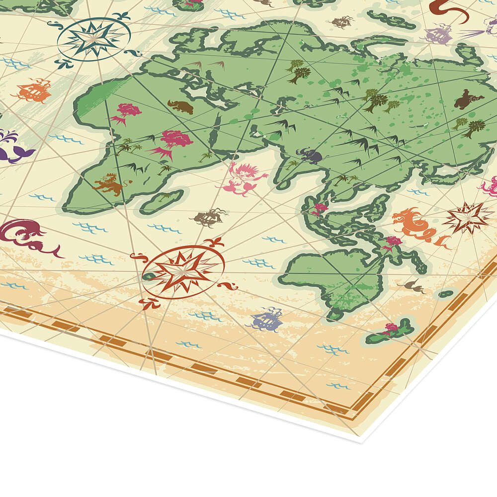 Posterlounge Wandbild Schatzkarte, Kidz Collection, erhältlich als Poster, Leinwandbild, Wandsticker oder Acrylglasbild