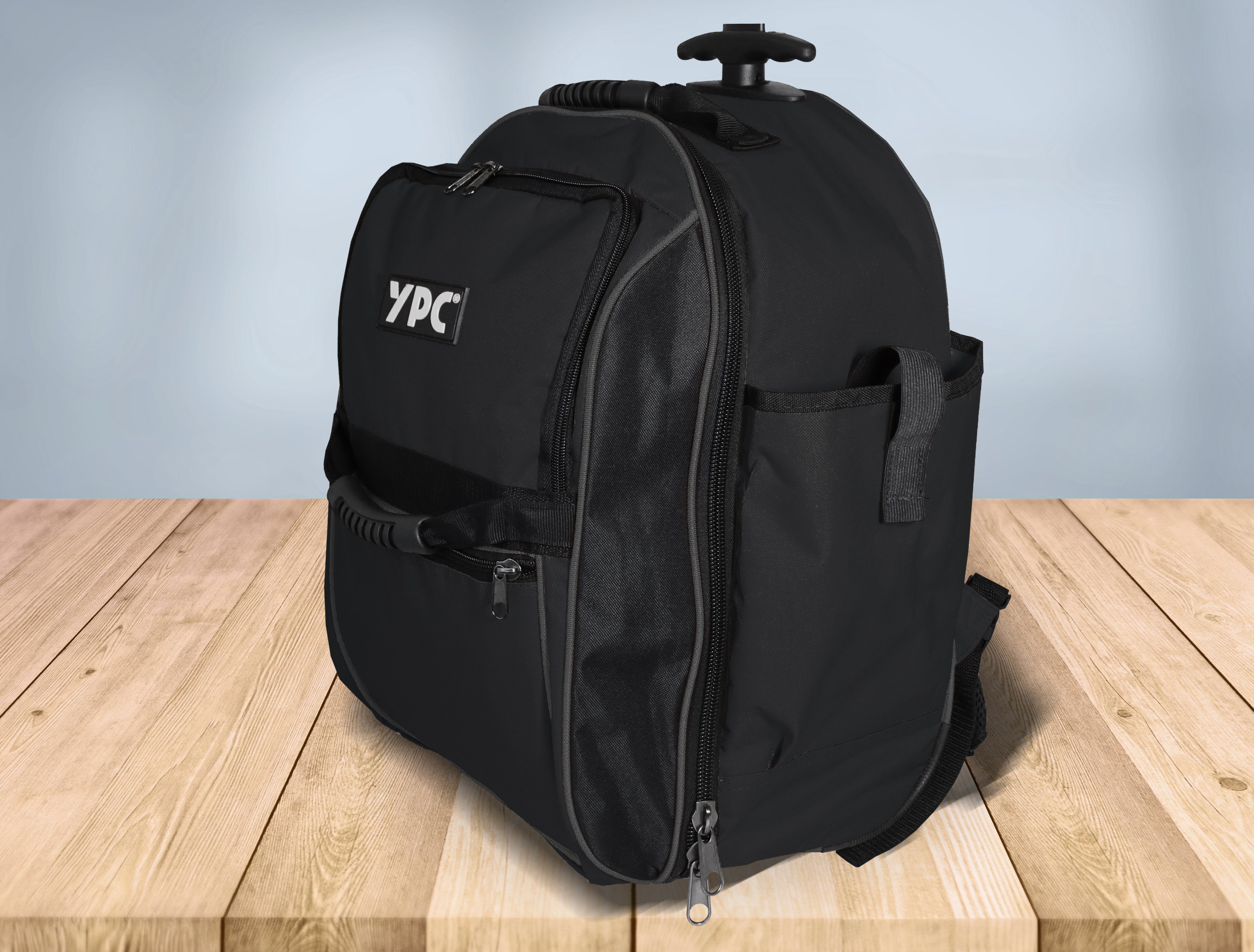 Trolley-Rucksack, robust, Werkzeugtasche wasserabweisend, 54x36x25cm, stabil, Trolley Schwarz Werkzeugrucksack, XXL, 40 Werkzeugtrolley Liter, Handgepäck "Juggernaut" YPC