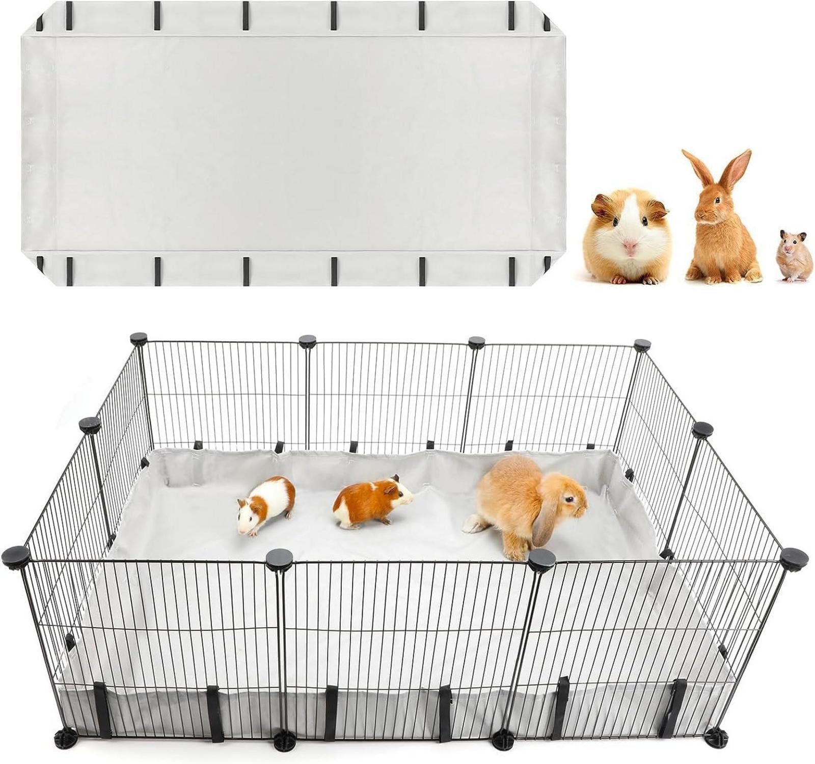 Kleintierkäfig Wasserdichte Meerschweinchen Käfig Bettwäsche Liner Grau 106x71cm