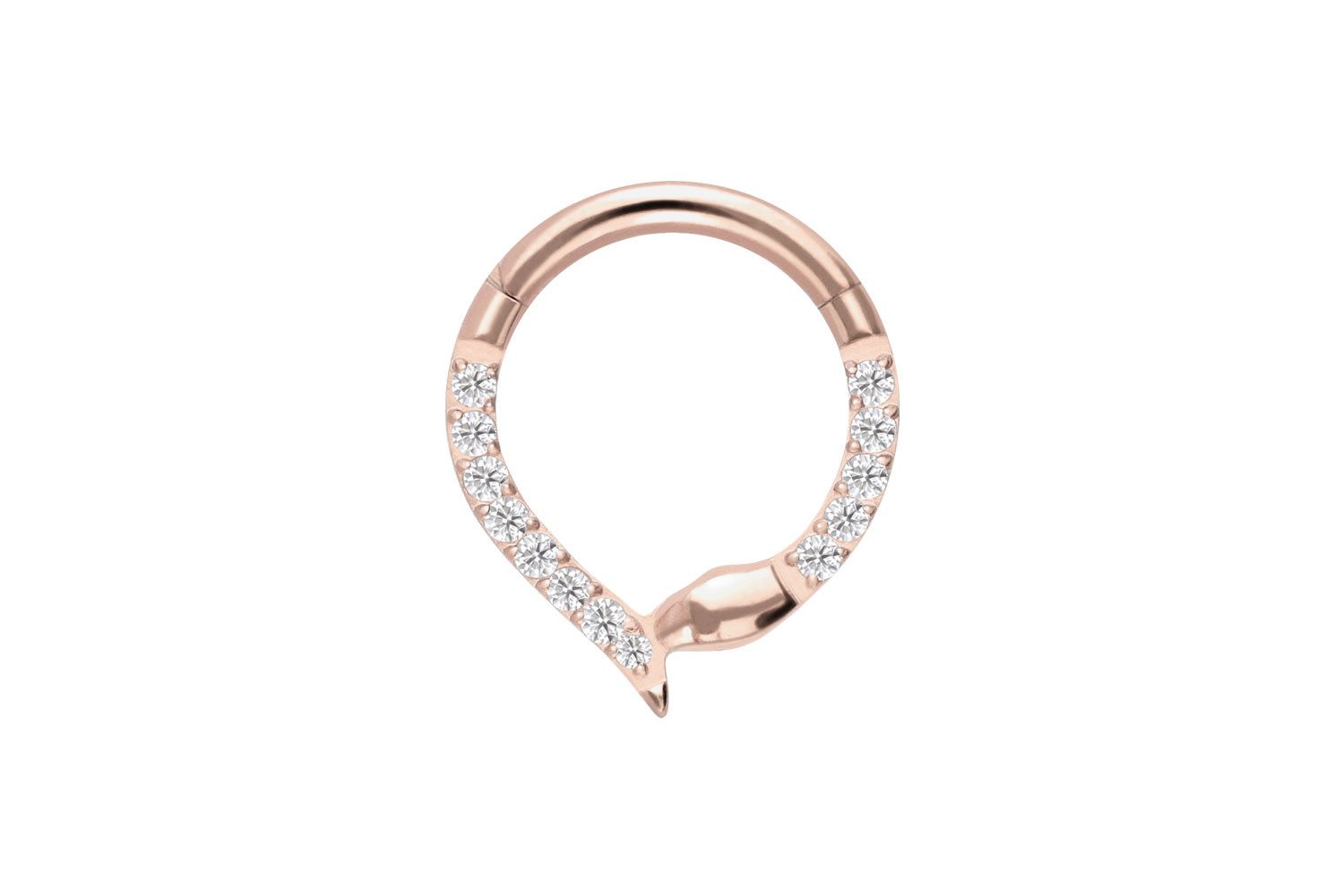 Nasenpiercing Titan Segmentring Clicker KRISTALLSCHLANGE Ohrpiercing Septum Nase