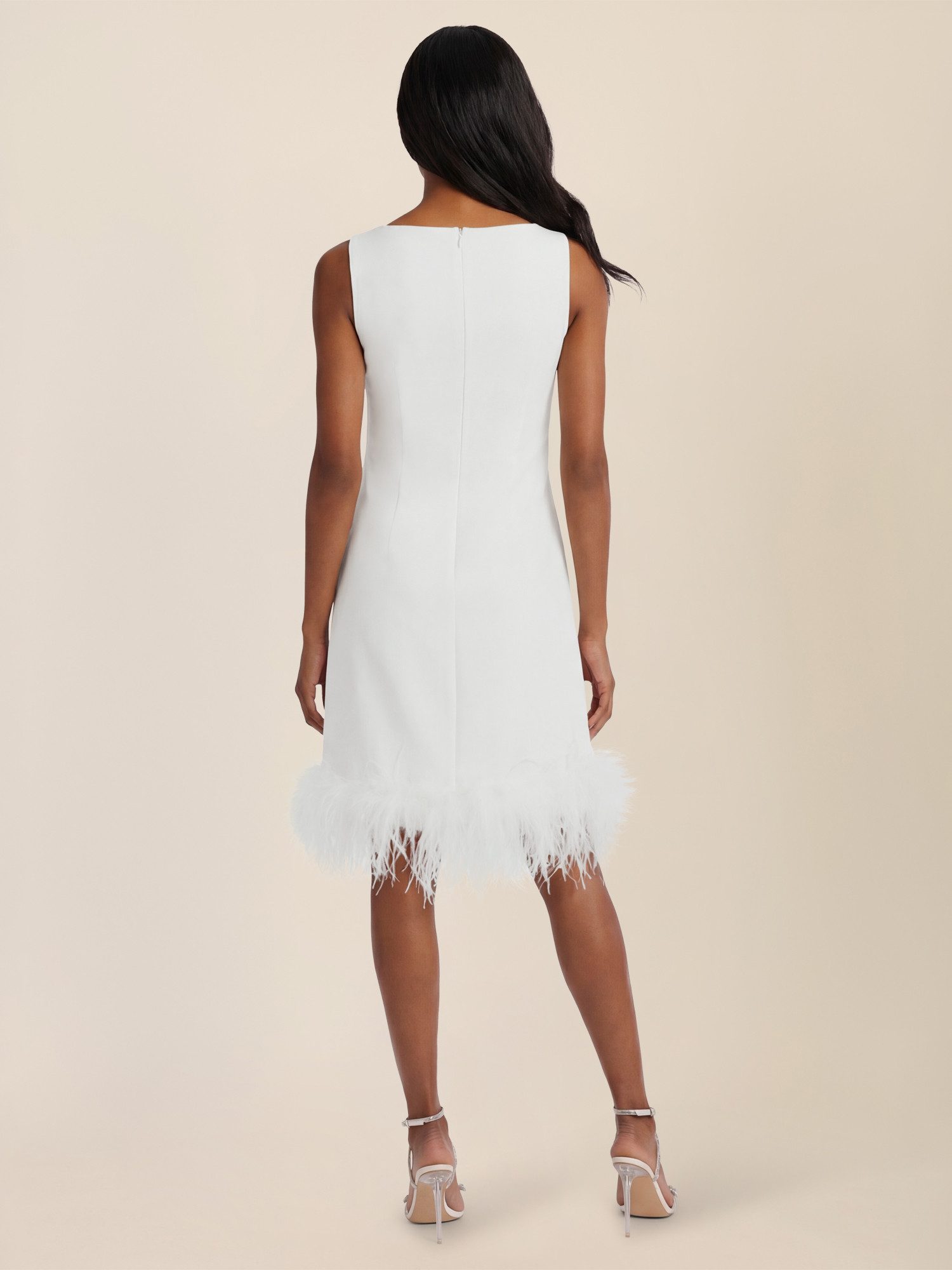 Apart Midikleid mit Federsaum