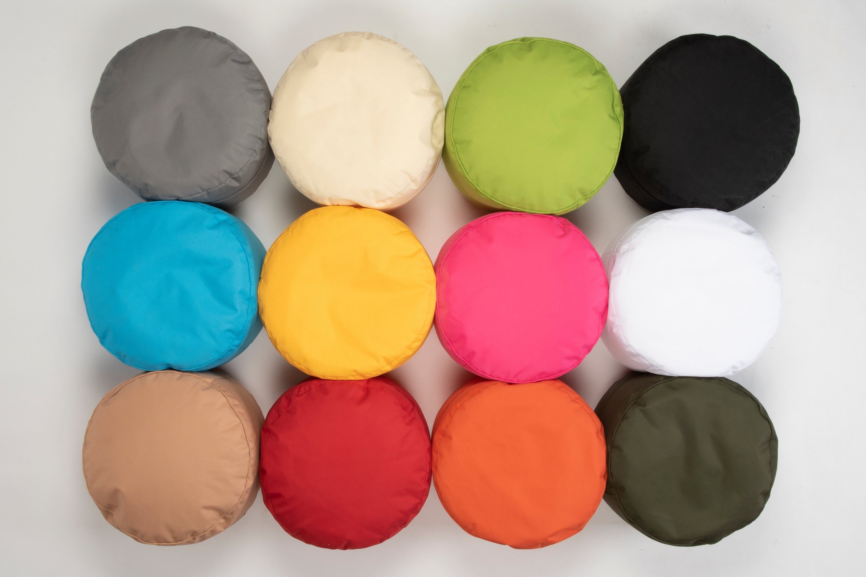 sunnypillow Sitzsack Runder Sitzpouf mit abnehmbarem Bezug, Sitzsack - Hocker rund 25 x 45 cm weiß