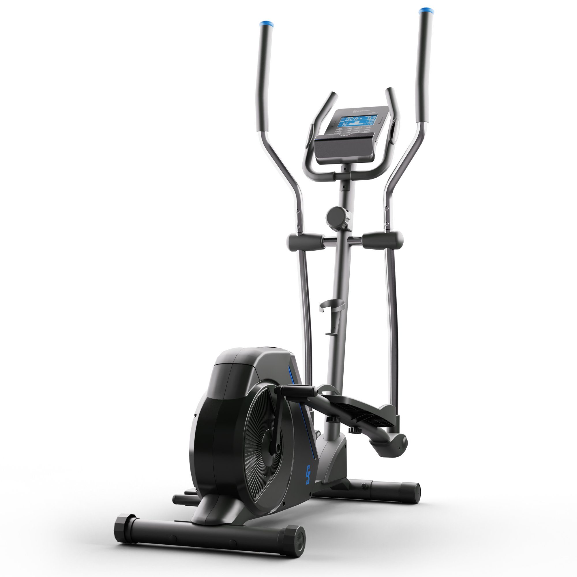 Capital Sports Crosstrainer Helios Crosstrainer Heimtrainer (Trainingscomputer mit 24 Programmen), Standfahrrad Hometrainer Cardio Trainingsgerät Ausdauertraining Fitnes