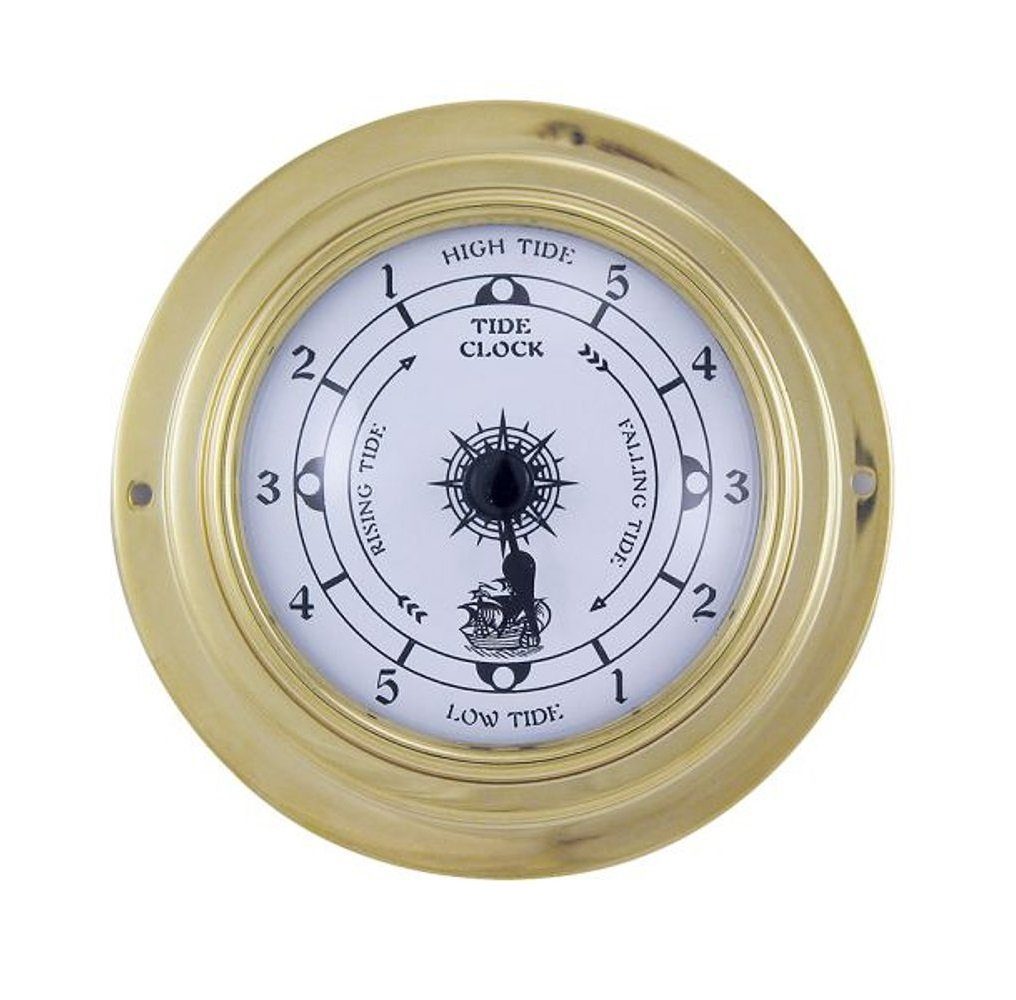 Linoows Uhr Tidenuhr Bootsuhr Schiffsuhr, 10 cm Tidezeiger mit