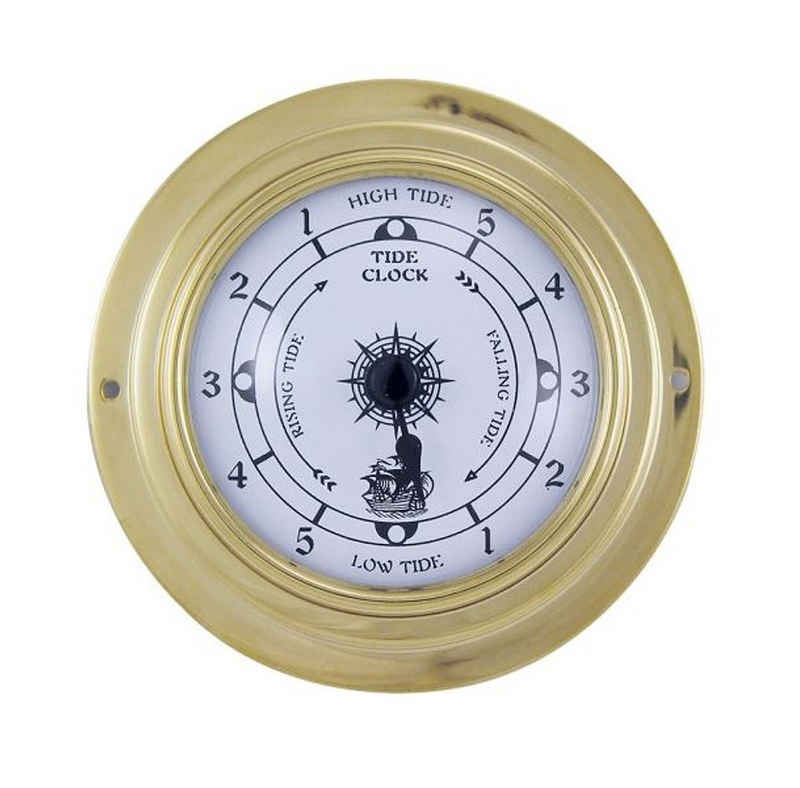 Linoows Uhr Tidenuhr Schiffsuhr, Bootsuhr mit Tidezeiger 10 cm