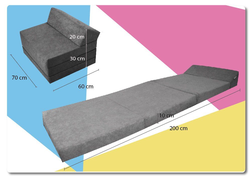 Klappmatratze Klappmatratze Gästematratze mit Kopfteil Größe 200x70x10cm, F günstig online kaufen