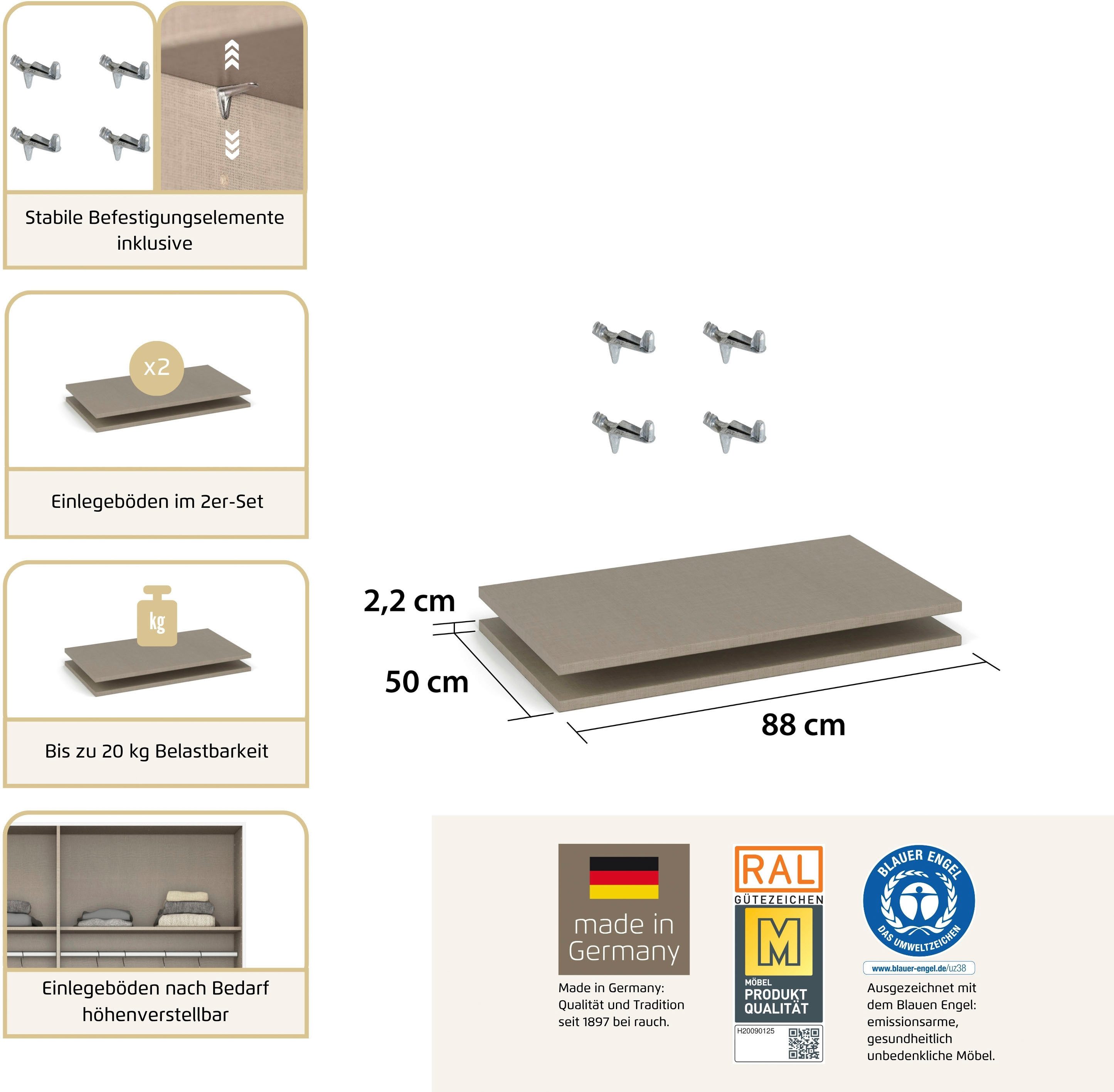 rauch Einlegeboden Zubehör für Rauch-Schwebetürenschränke ORANGE, 2er-Set Breite 88 cm, Tiefe 50 cm
