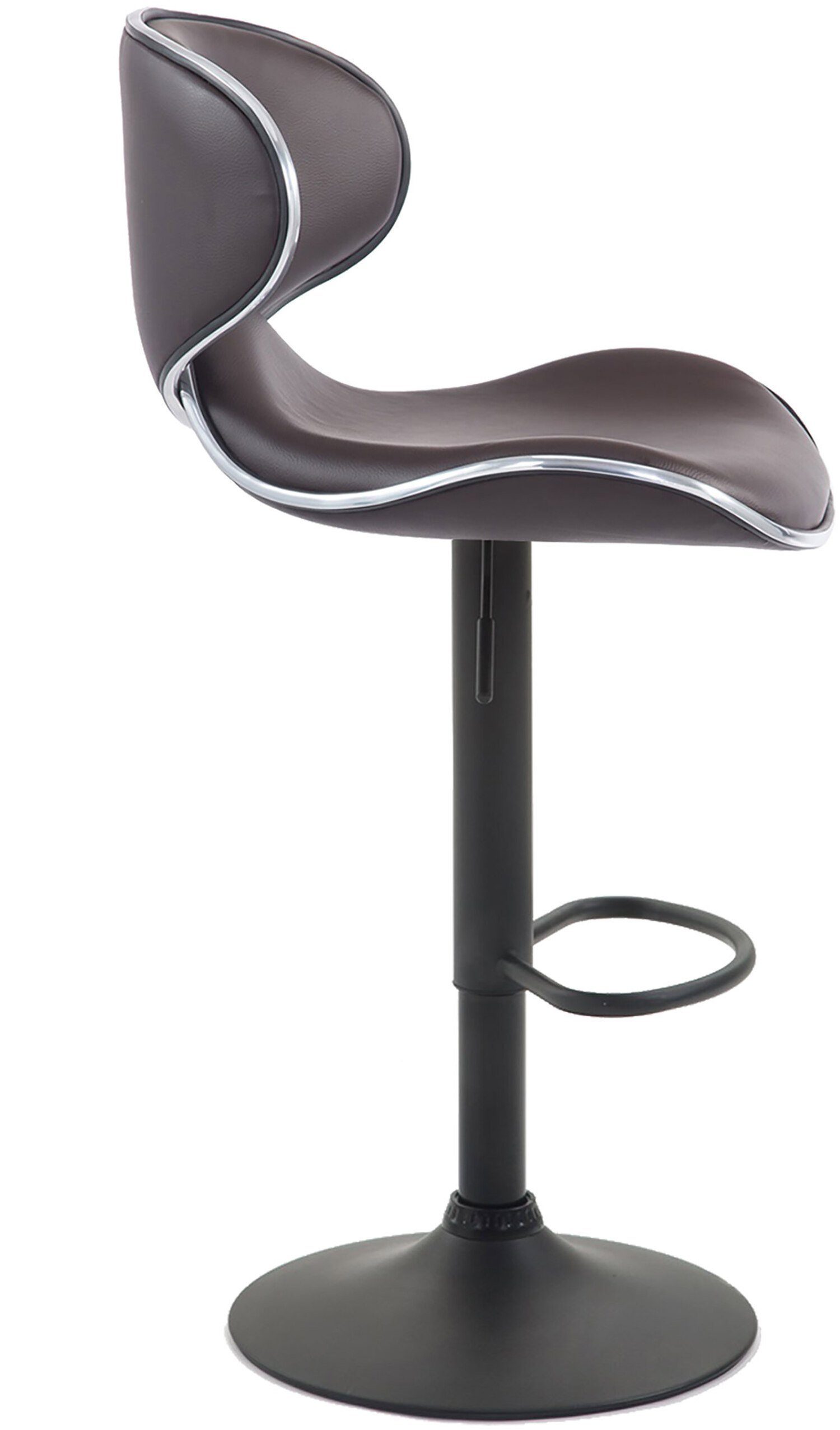 Kunstleder hoher Metall Küche), schwarz (mit drehbar Rückenlehne Hocker - Braun - für Sitzfläche: höhenverstellbar Gestell: Las-Palmas TPFLiving Barhocker 360° & Theke - -