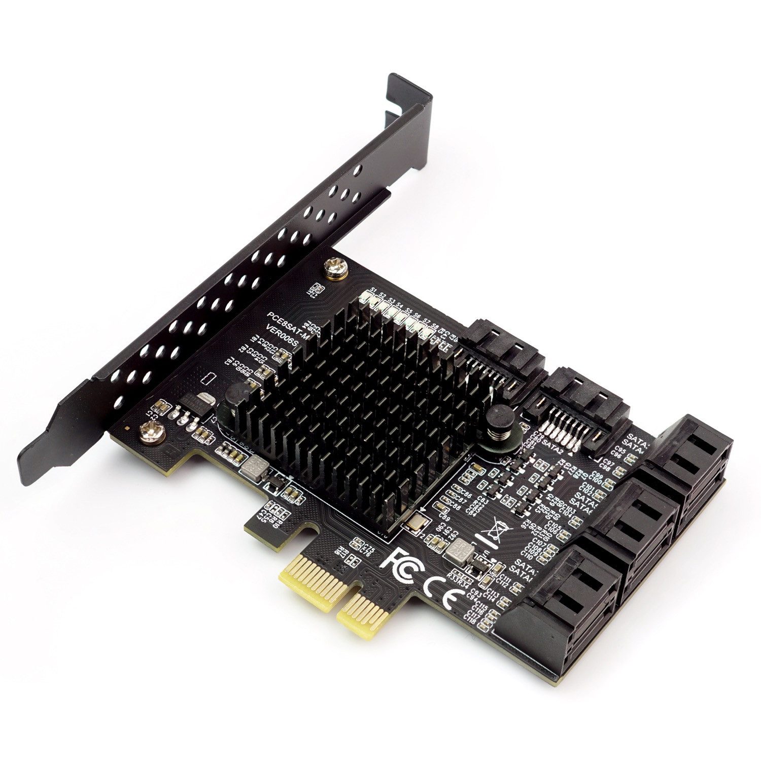 8 Port SATA PCI Express x1 Karte, Marvell 88SE9215 Chipsatz Adapter