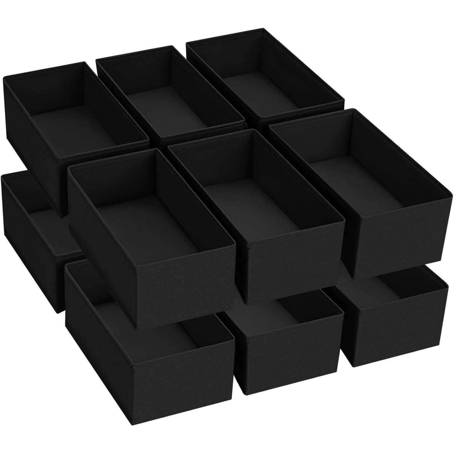 LuxusKollektion Schubladeneinsatz Schubladen Organizer Unterwäsche Baby Kleidung Socken 12 Stück Schwarz