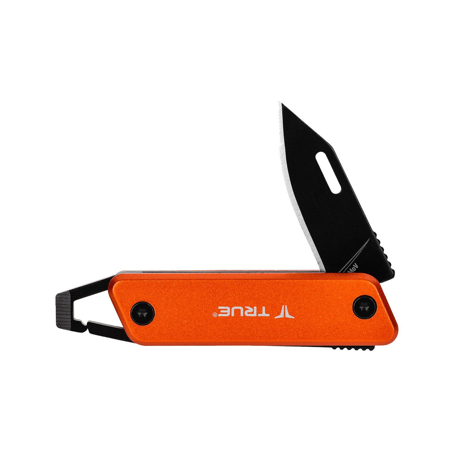 True Utility Taschenmesser Taschenmesser Key Chain Knife, Mini Tool Messer Schlüsselanhänger Orange