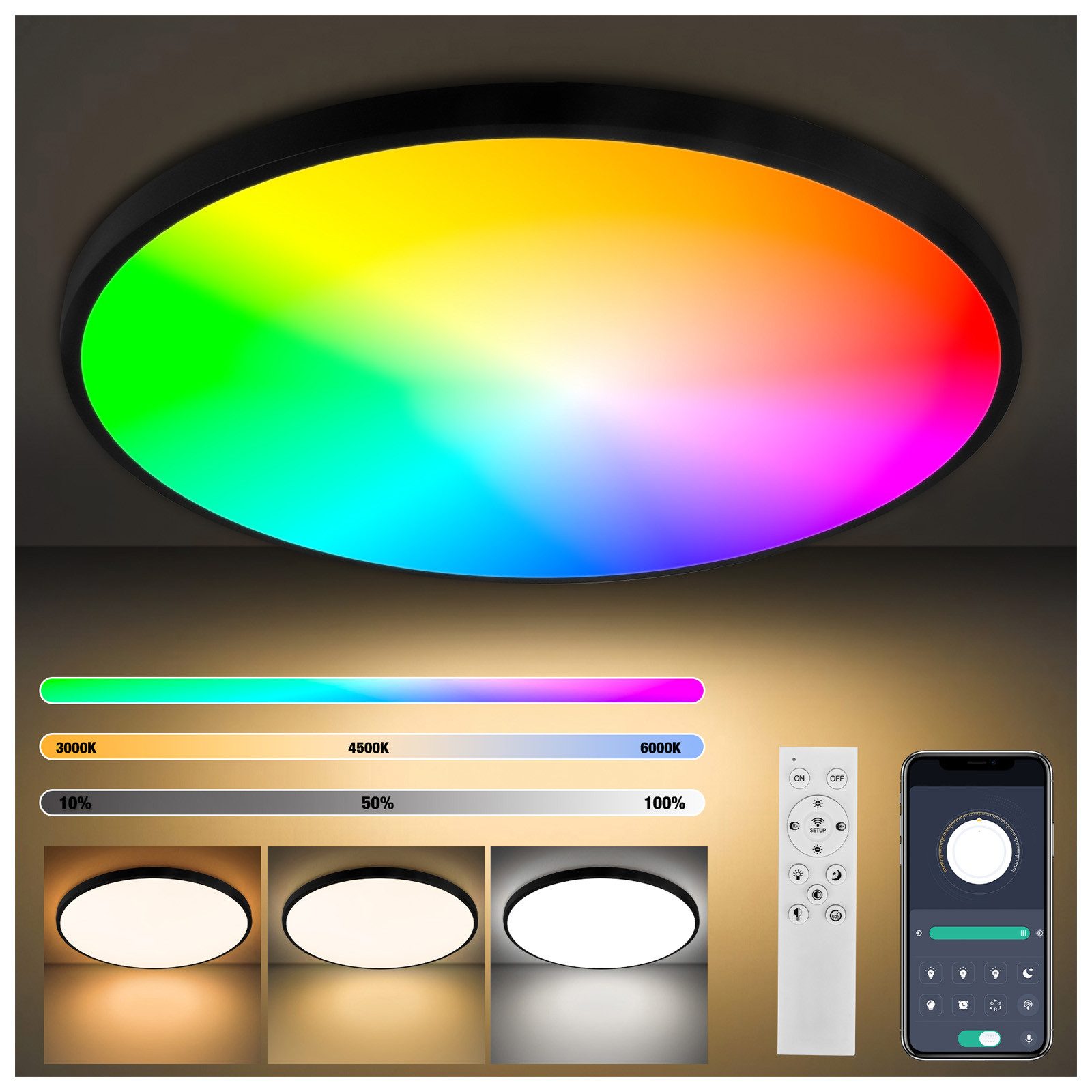 BlingBin LED Deckenleuchte 36W Dimmbar Deckenlampe günstig online kaufen