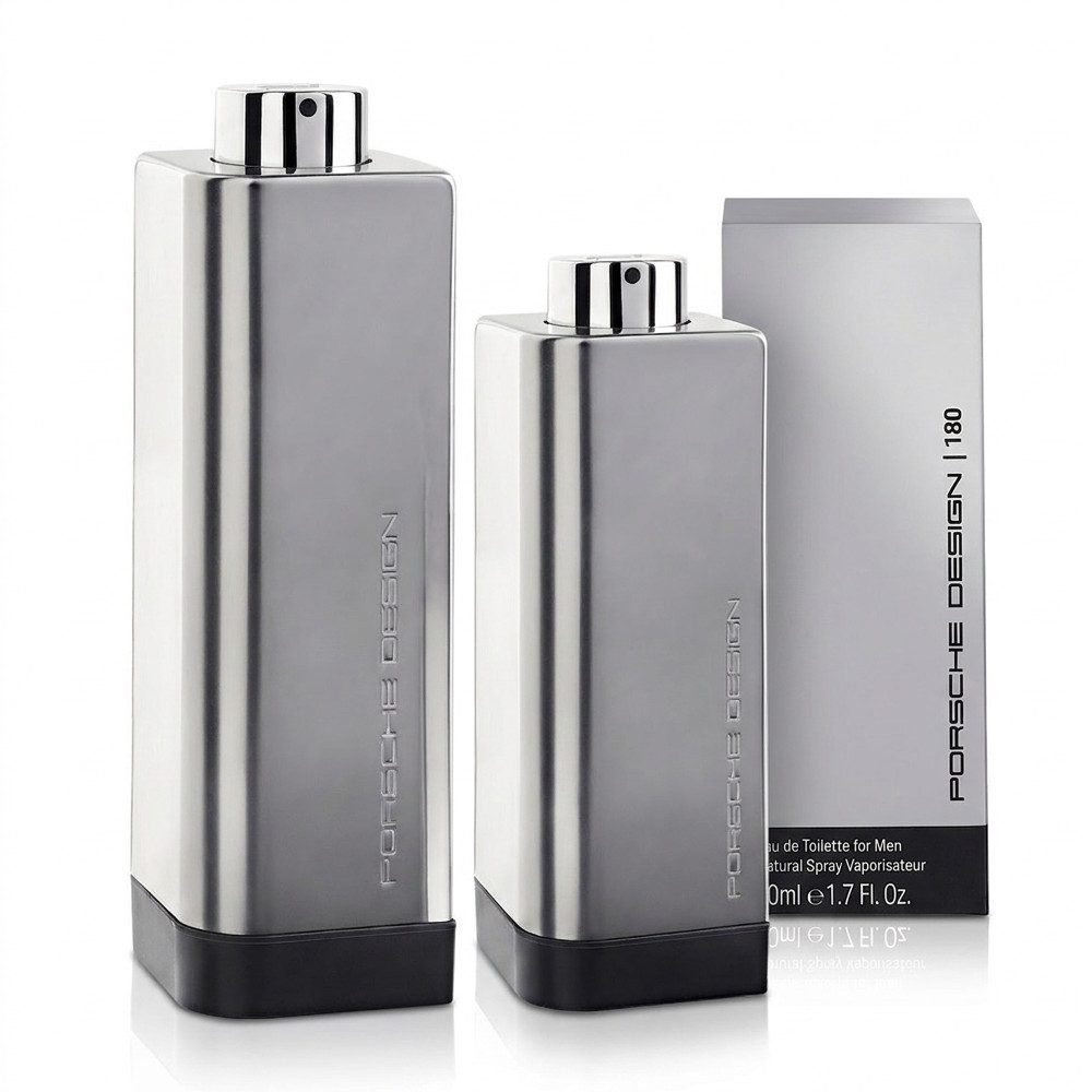 Porsche Eau de Toilette Porsche Design 180 Silver Eau de Toilette Herren Duft Duo Set, Praktisches Duft Duo mit zwei Flakons für vielseitige Anwendung