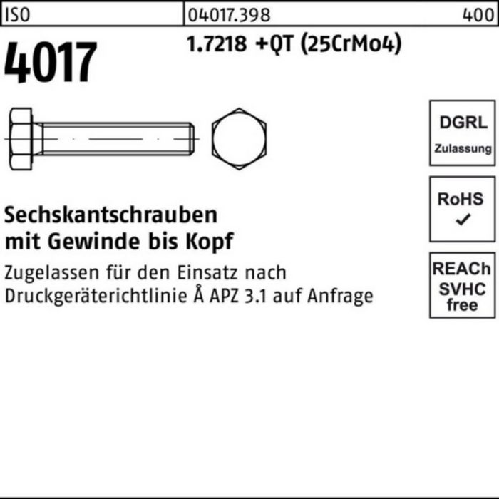 Bufab Sechskantschraube 100er Pack Sechskantschraube ISO 4017 VG M30x 100 1.7218 +QT (25CrMo4)