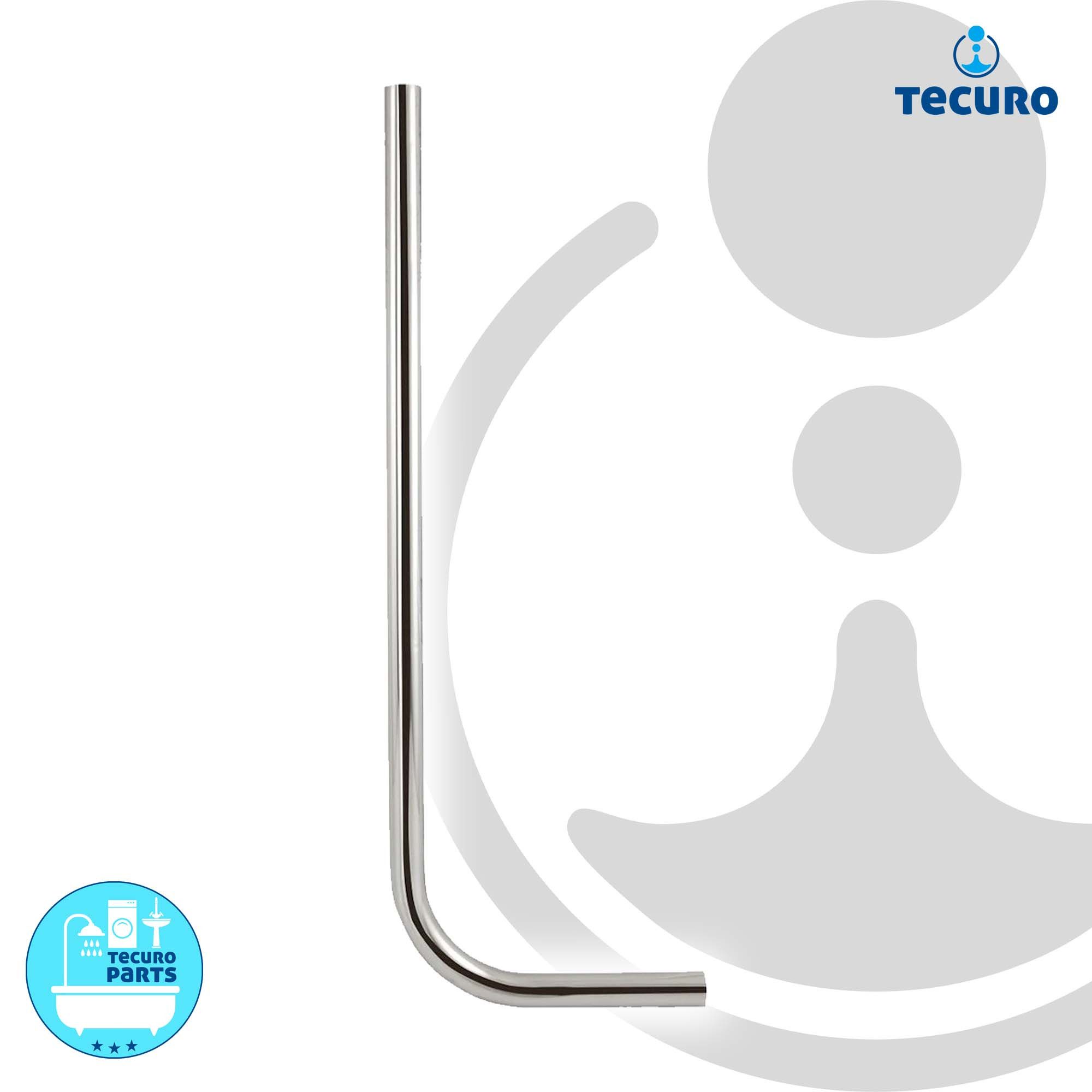 tecuro WC-Druckspüler Spülrohr Ø 28 mm für WC-Druckspüler - Messing verchromt